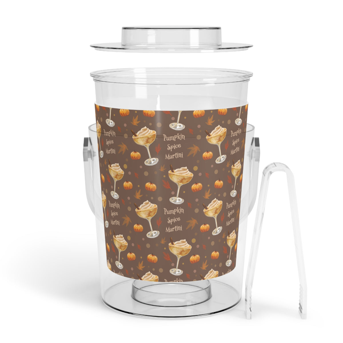 Pumpkin Spice Martini Ice Bucket with Tongs — Brown Pumpkin Collection Inspired Design