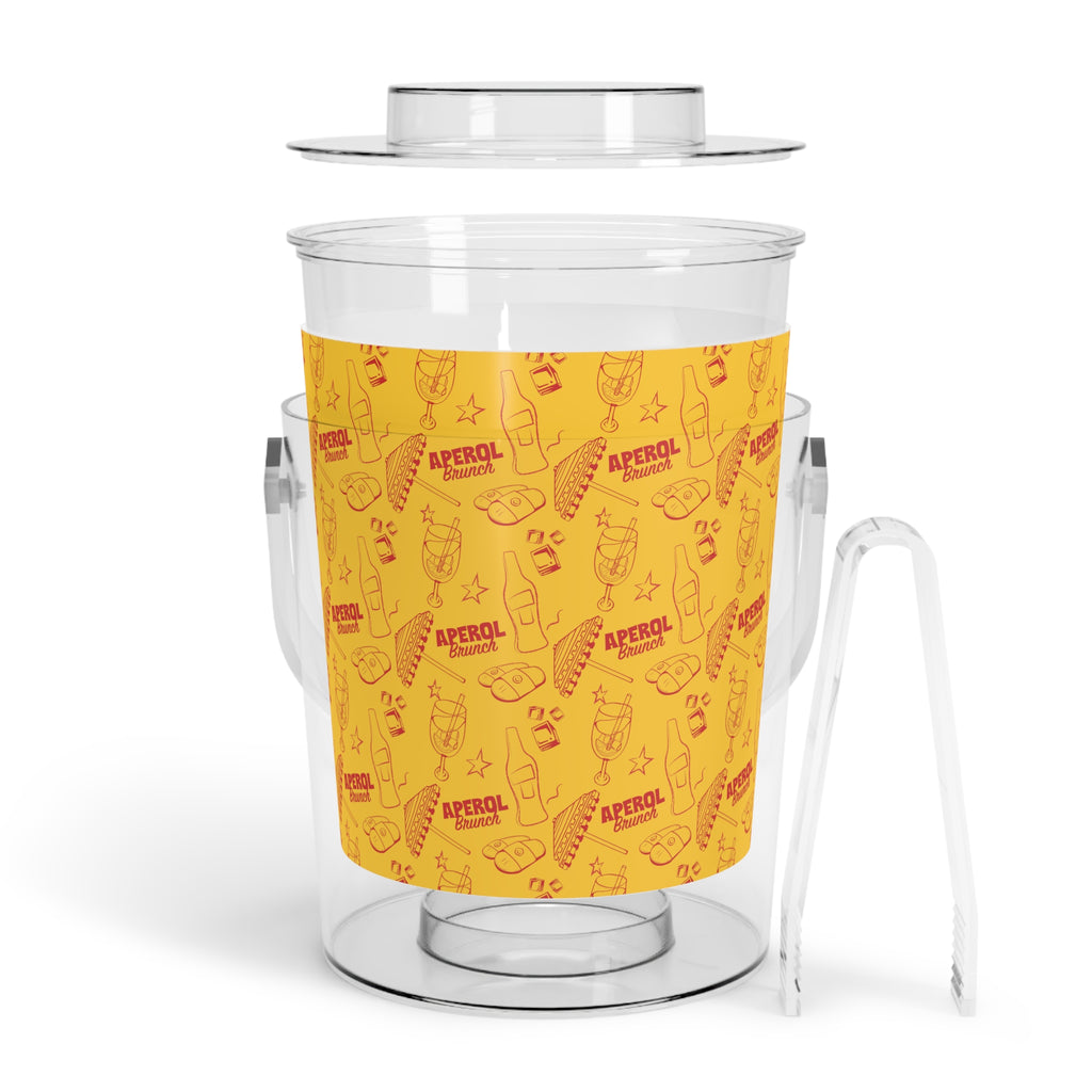 Aperol Brunch Ice Bucket with Tongs – Aperol Yellow Collection Inspired Design