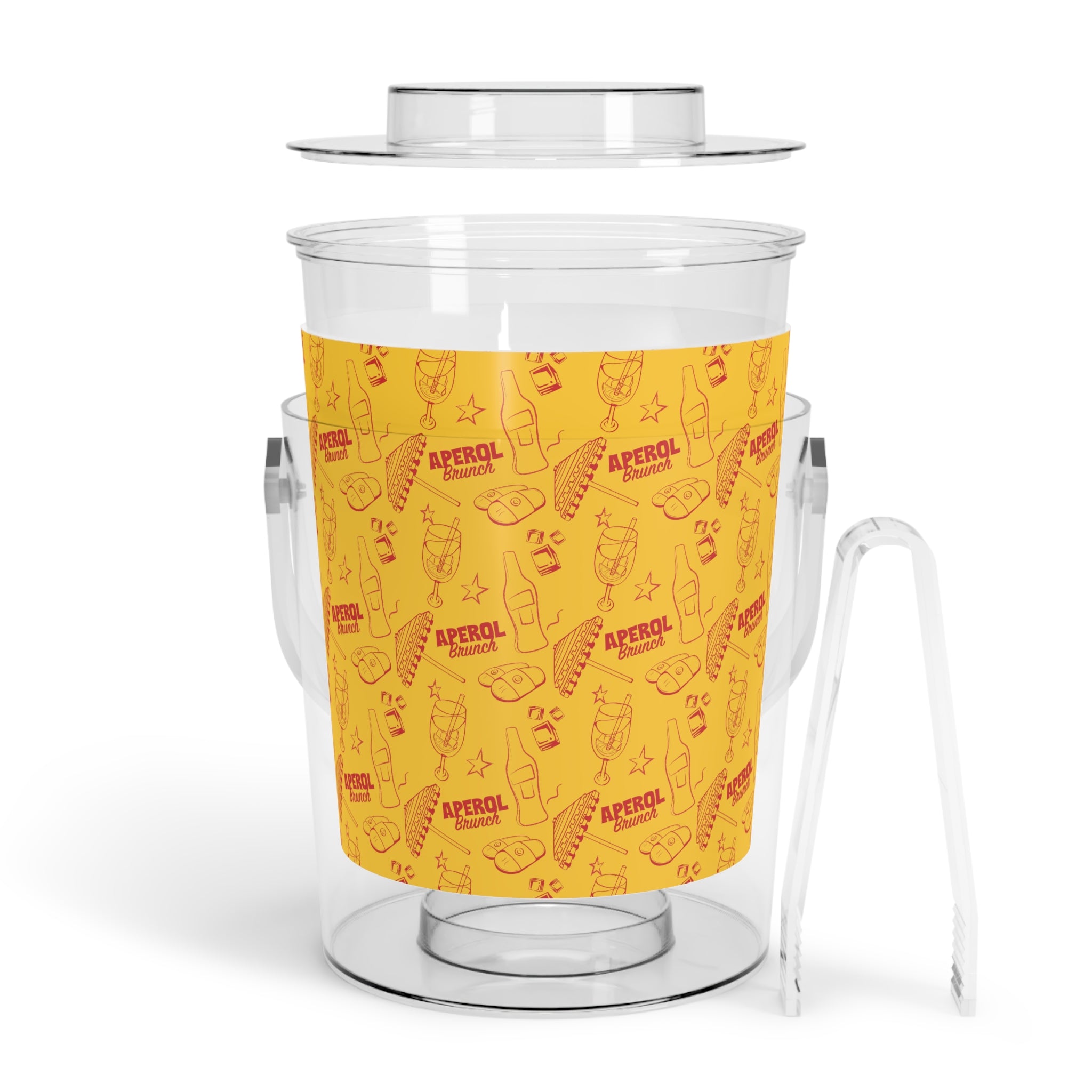 Aperol Brunch Ice Bucket with Tongs – Aperol Yellow Collection Inspired Design