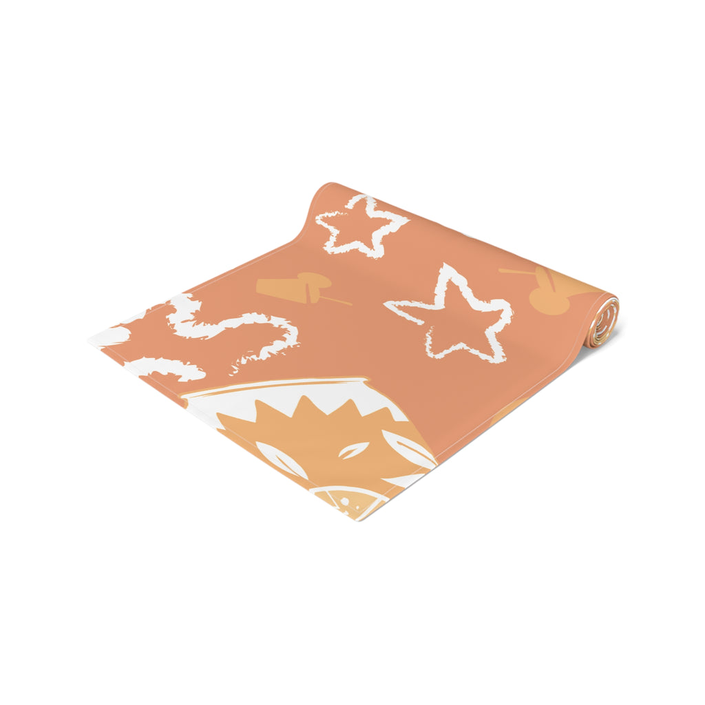 Orange Citrus Pattern Table Runner – Citrus Summer Table Decor