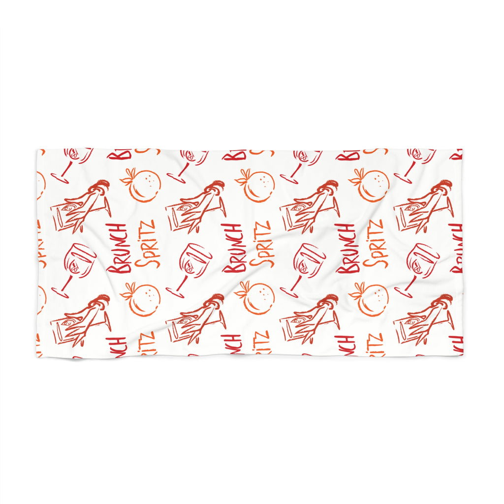Brunch Spritz Beach Towel — Retro Cocktail Summer Towel
