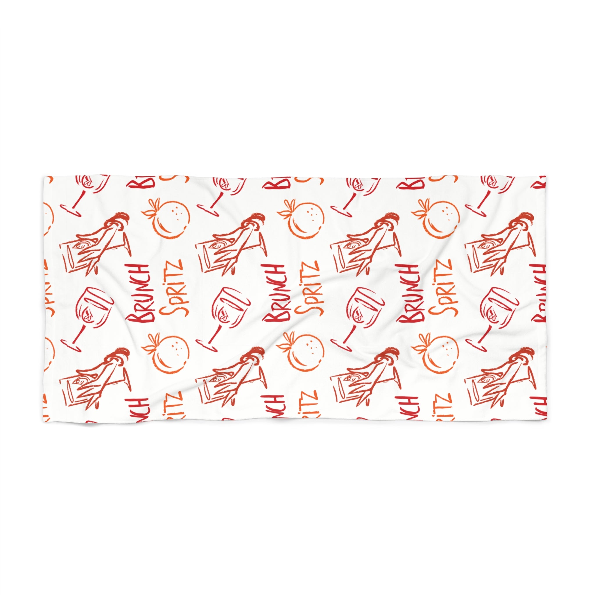 Brunch Spritz Beach Towel — Retro Cocktail Summer Towel