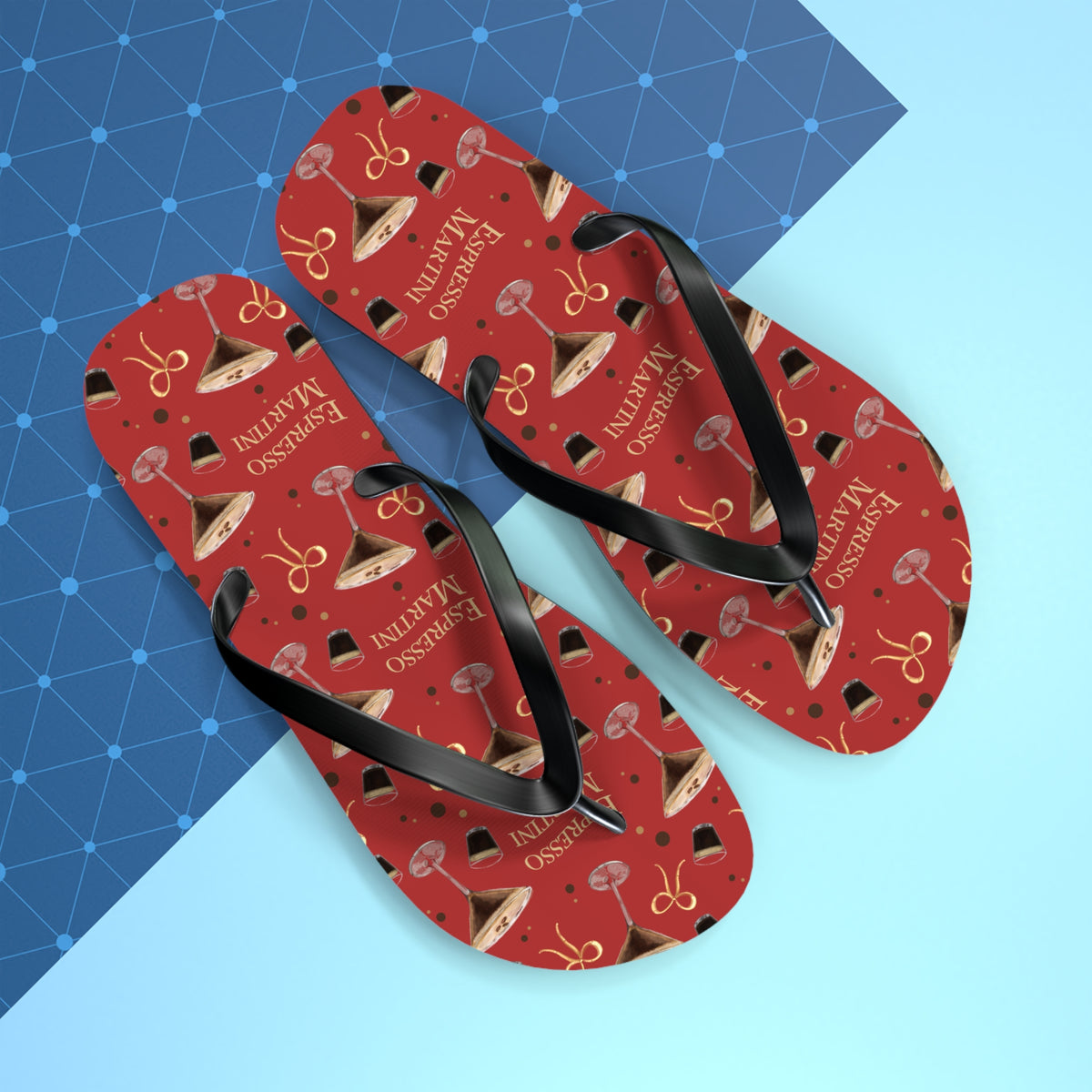 Espresso Martini Flip Flops — Red Espresso Collection Inspired Design