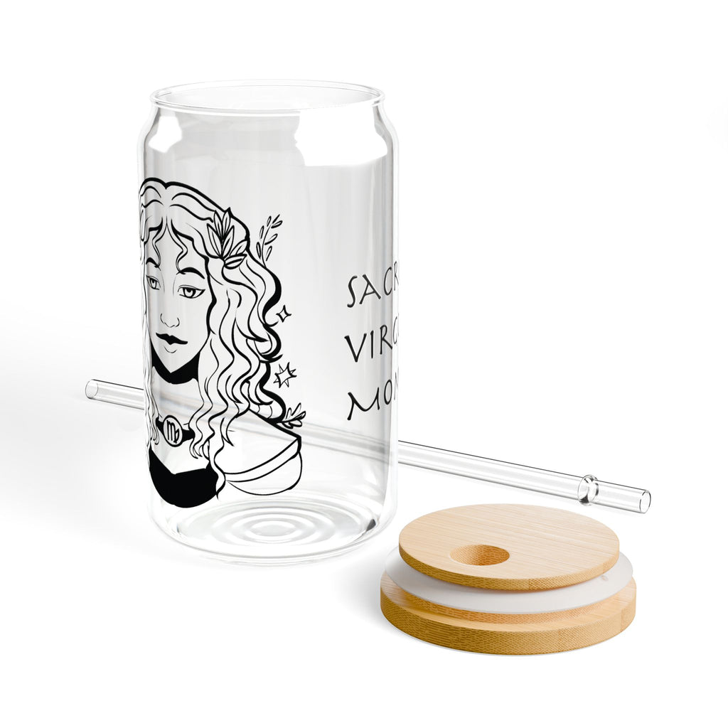 Virgo Mom Gift – Zodiac 16oz Glass Cup for Mom | Astrology Sipper Glass