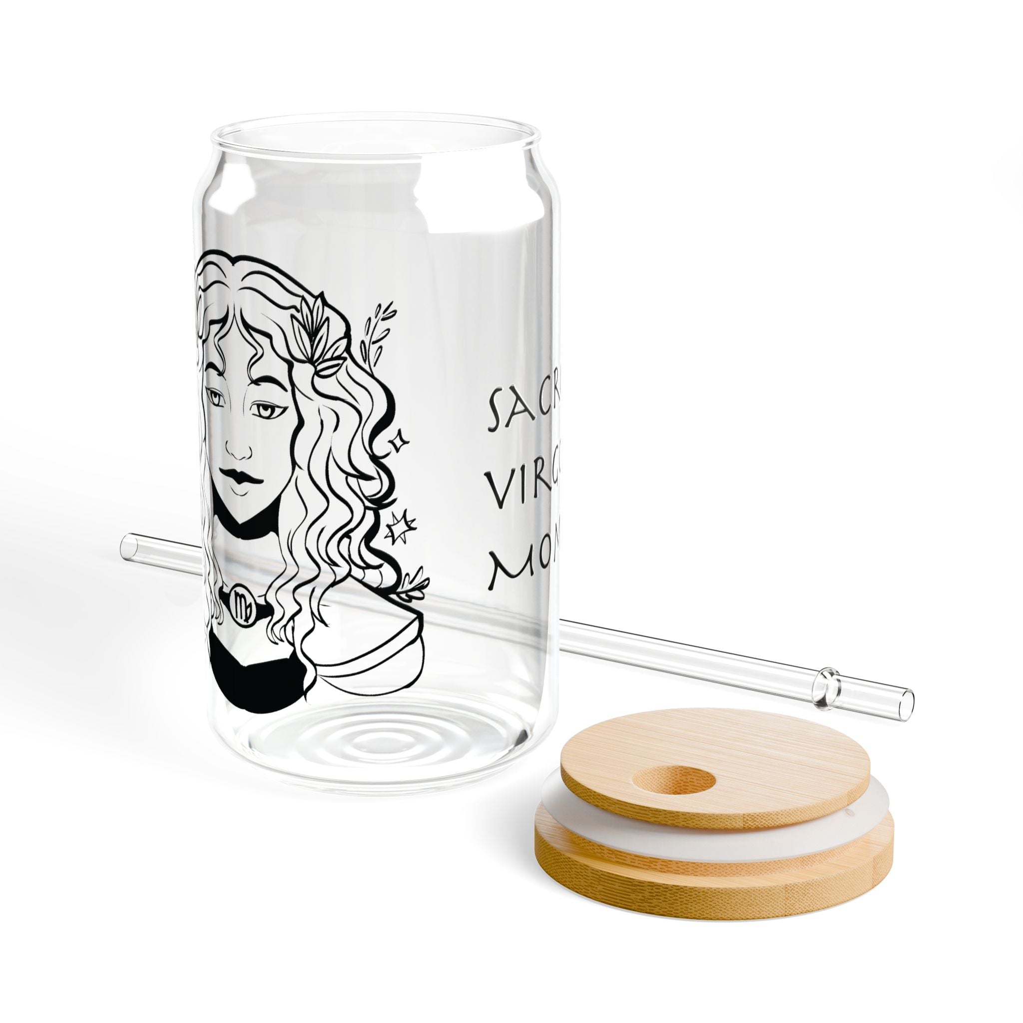 Virgo Mom Gift – Zodiac 16oz Glass Cup for Mom | Astrology Sipper Glass