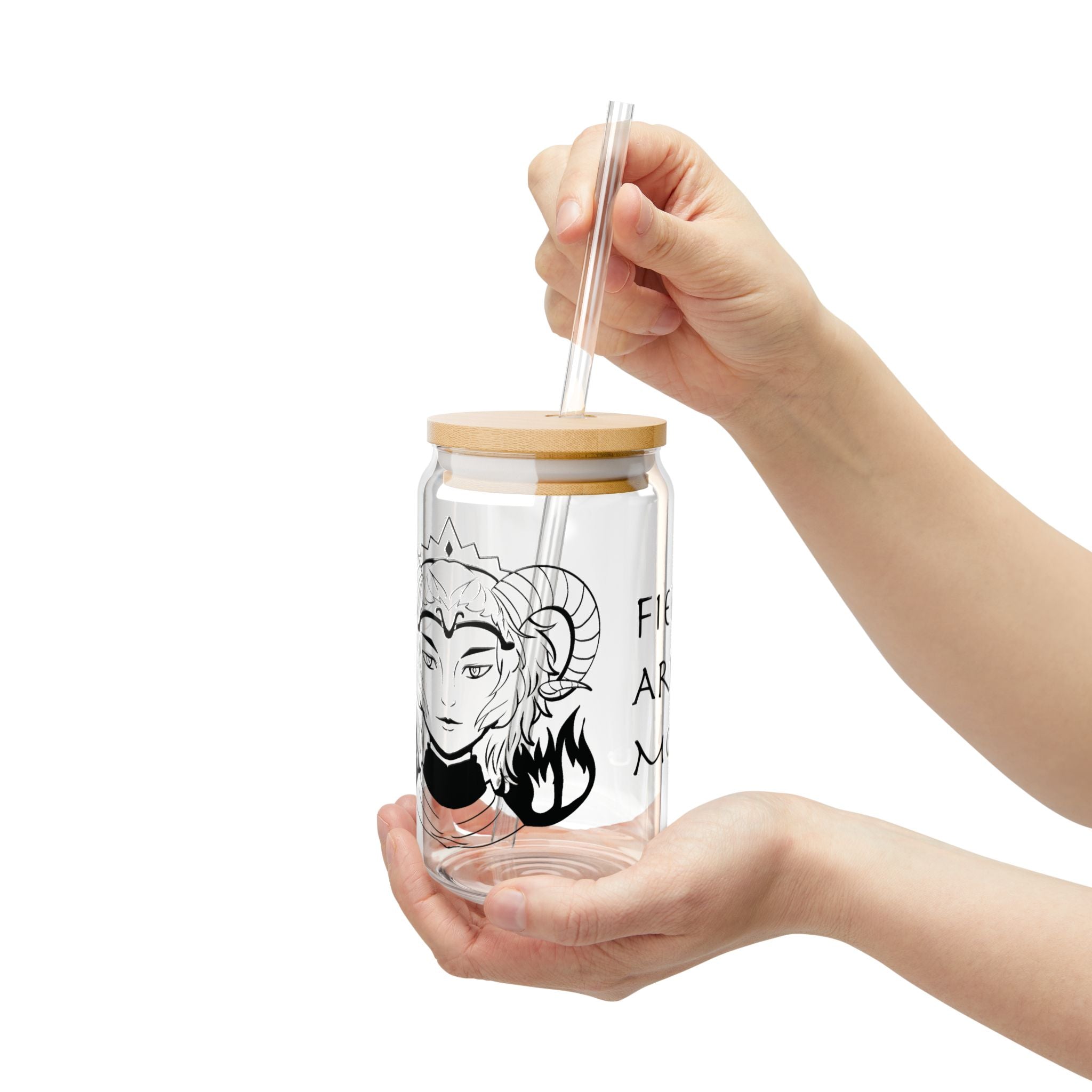 Aries Mom Glass Cup – 16oz Zodiac Gift for Mom | Astrology Drinkware