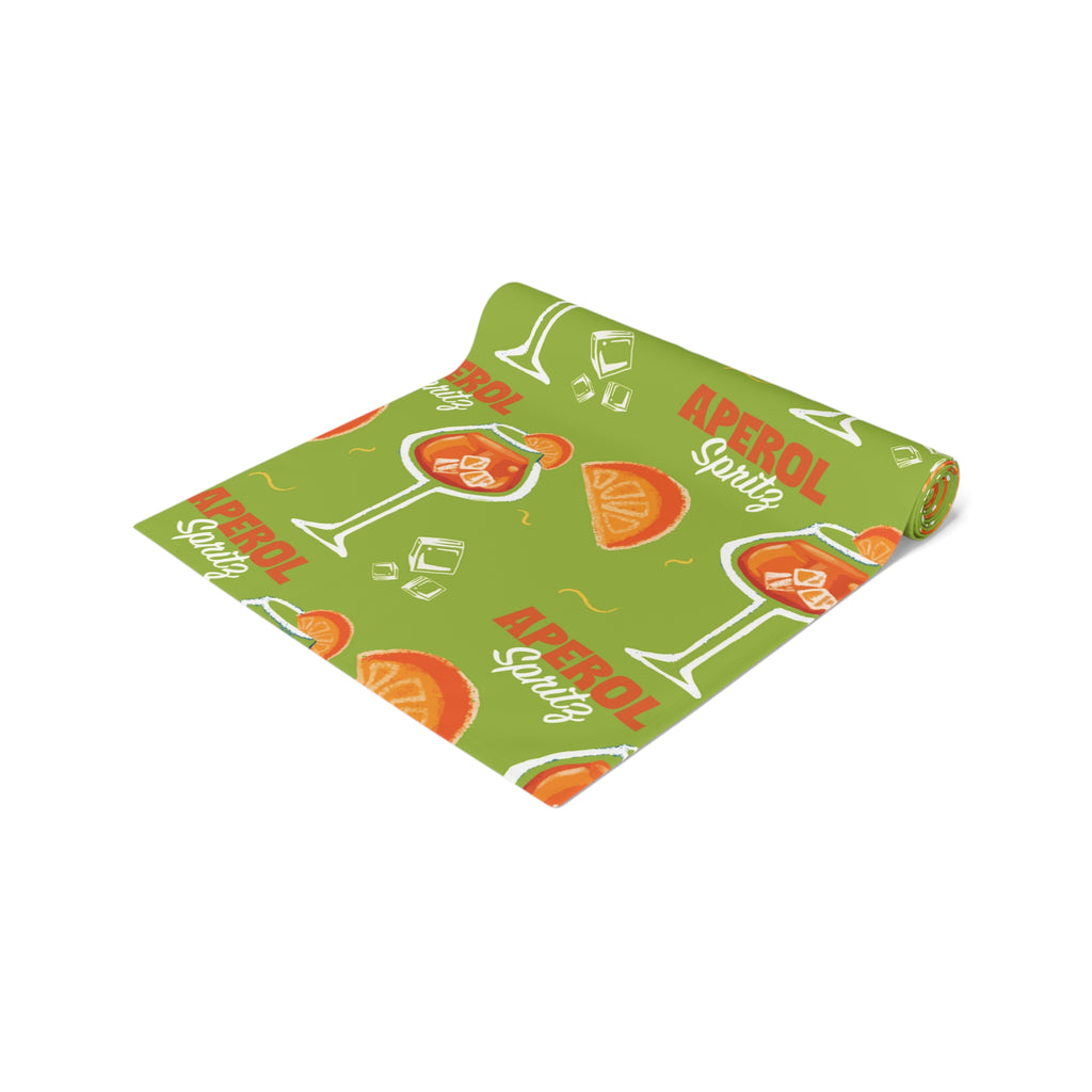 Aperol Spritz Table Runner – Green Cocktail Party Decor