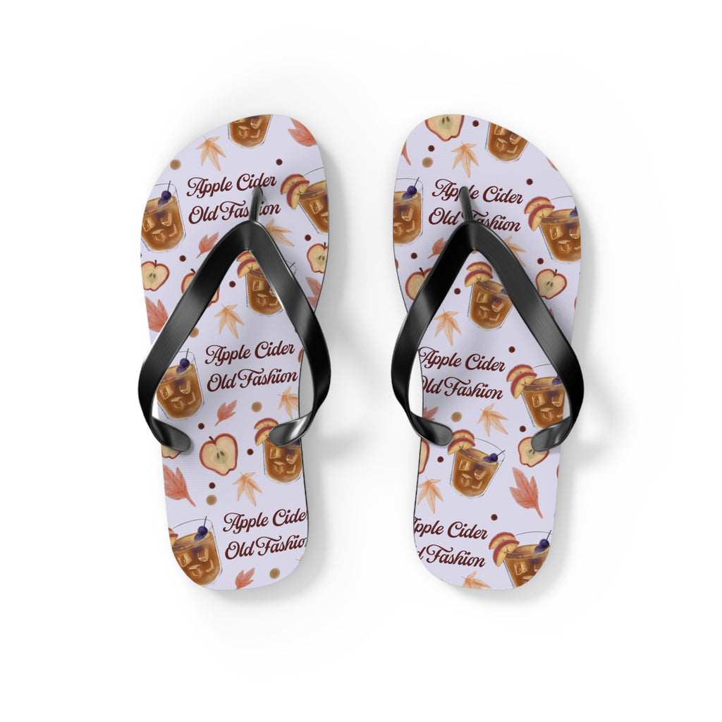 Apple Cider Old Fashioned Flip Flops — Light Violet Apple Cider Collection Inspired Design