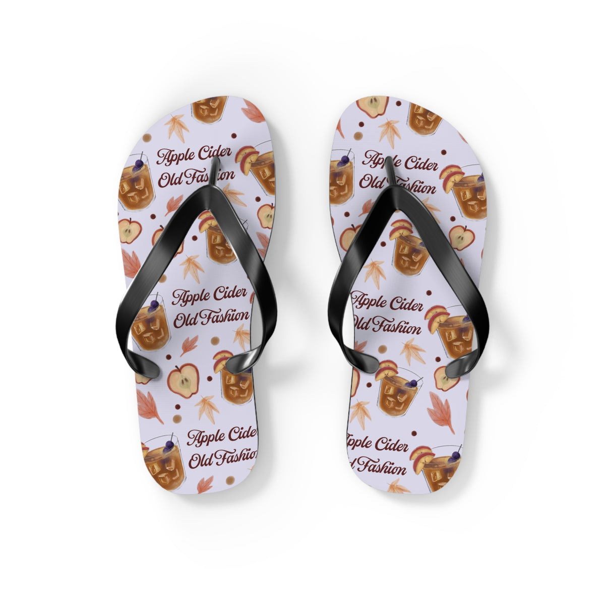 Apple Cider Old Fashioned Flip Flops — Light Violet Apple Cider Collection Inspired Design