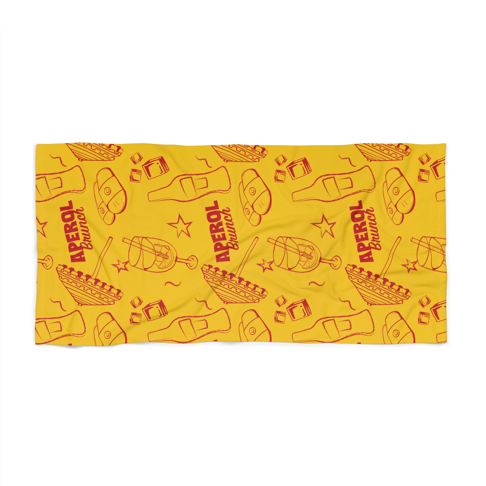 Aperol Brunch Beach Towel – Yellow Aperol Inspired Design