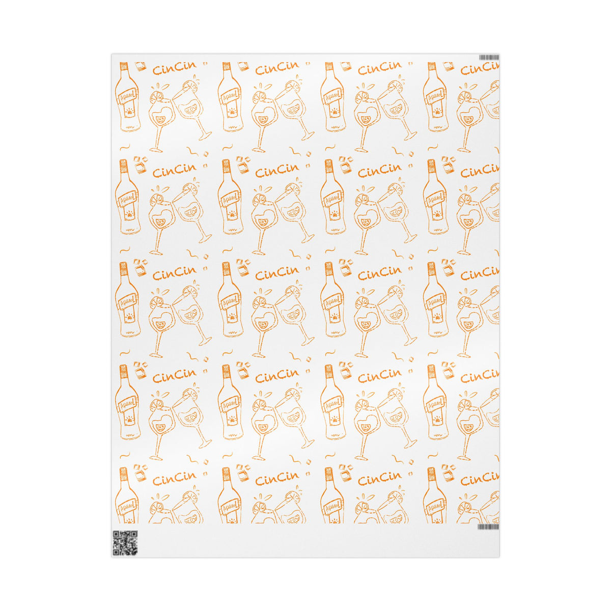 Cin Cin Peel Wrapping Paper Roll — White Cin Cin Brunch Collection Inspired Design