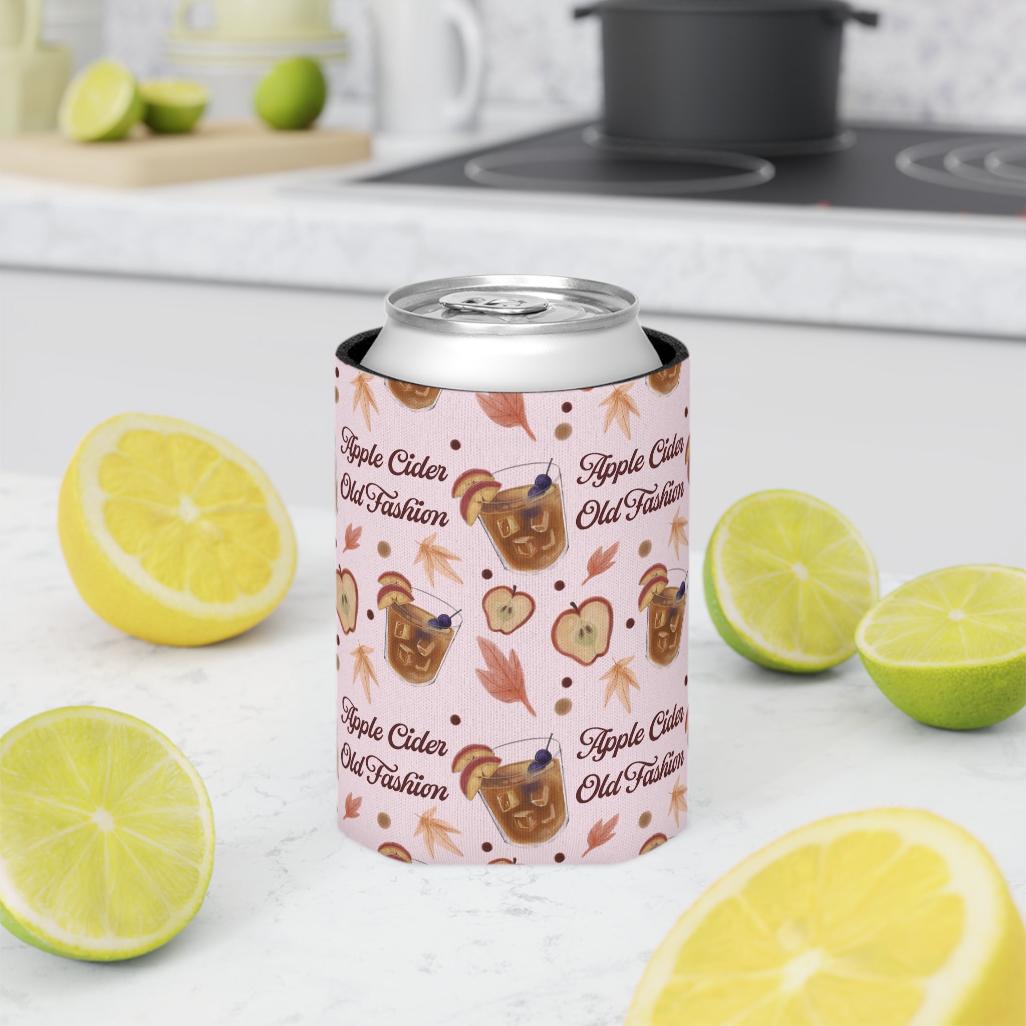 Apple Cider Old Fashioned Can Cooler — Light Pink Apple Cider Collection Inspired Design