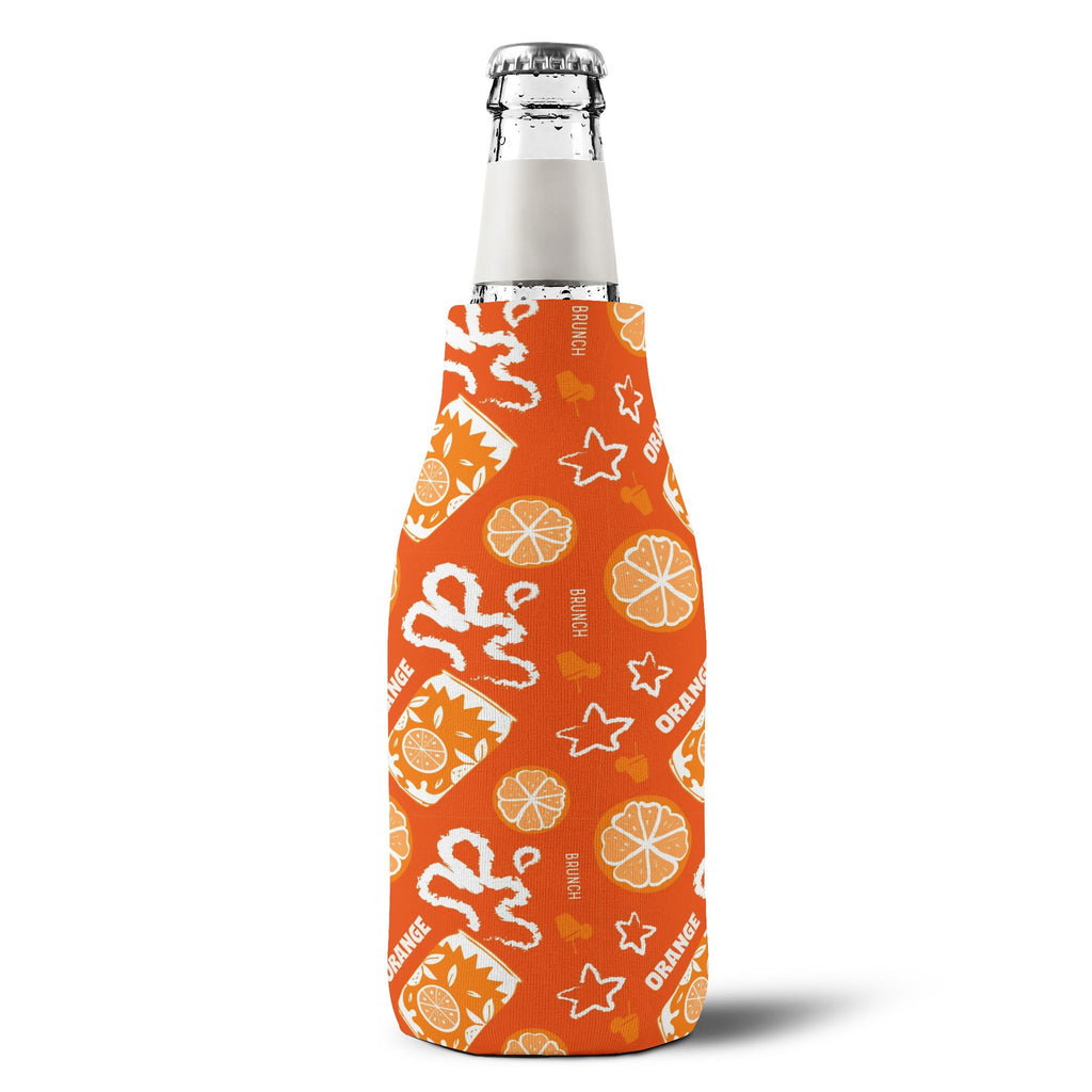 Orange Brunch Zip-Up Bottle Cooler Sleeve — Orange Fruit Brunch Collection Inspired Design
