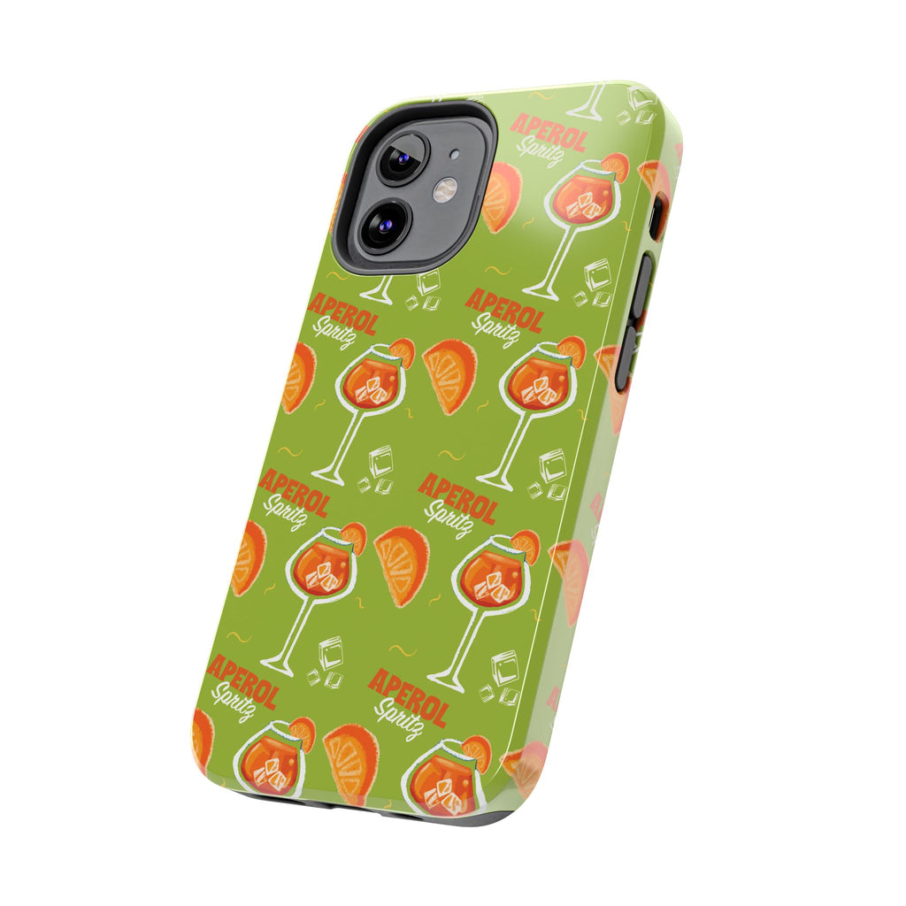 Aperol Spritz Pattern Tough Phone Case — Green Spritz Collection Inspired Design