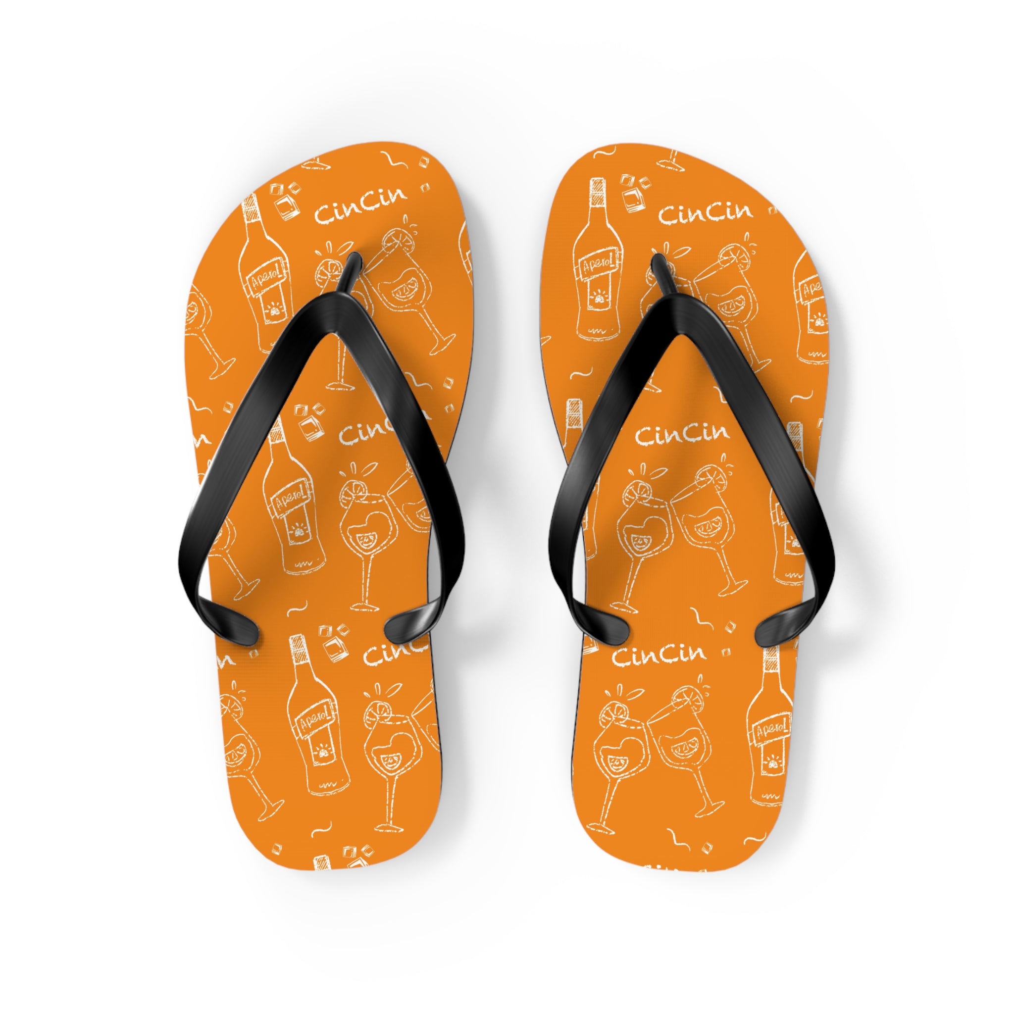 Cin Cin Orange Flip Flops — Orange Cin Cin Collection Inspired Design
