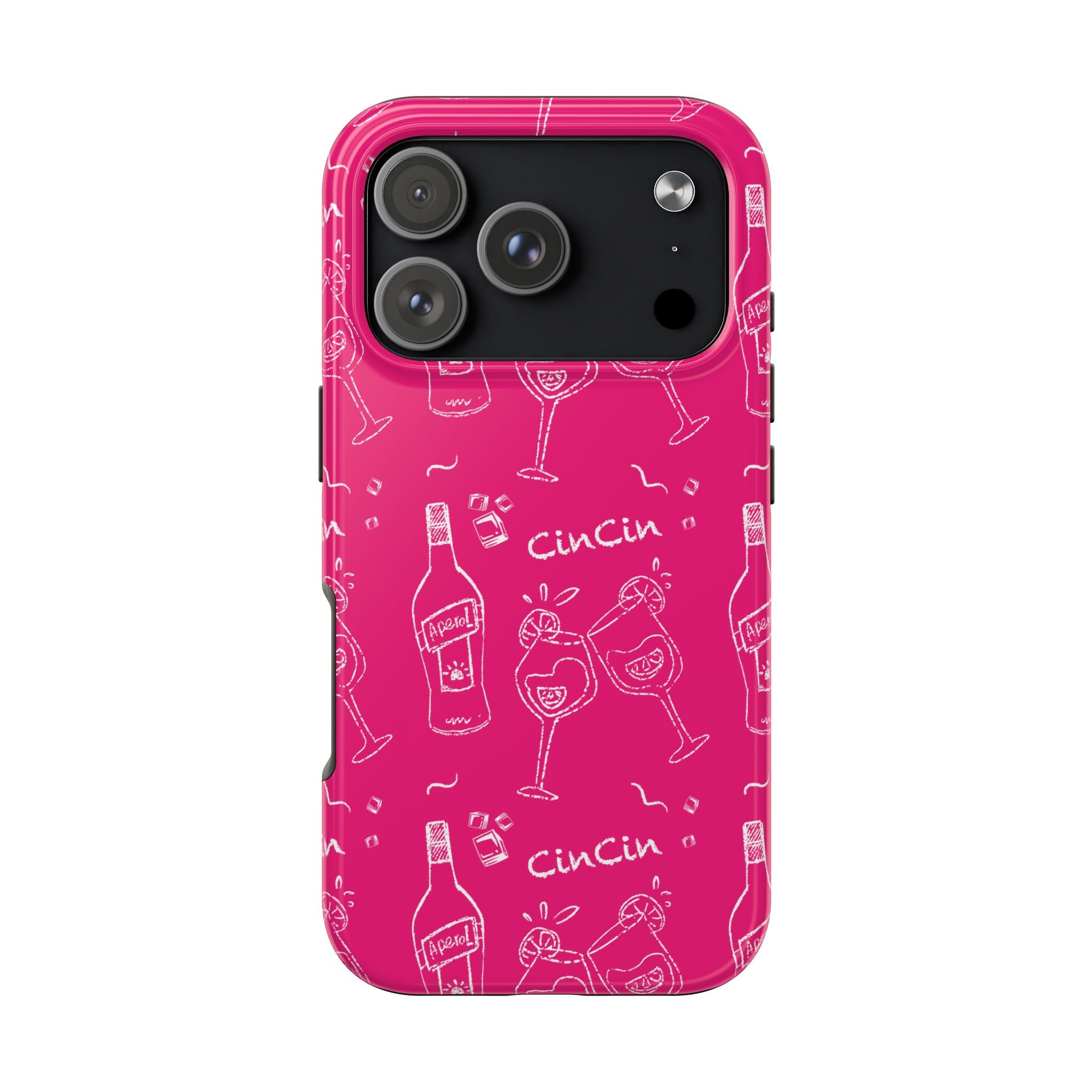 Cin Cin Spritz Tough Phone Case — Magenta Citrus Cocktail Pattern