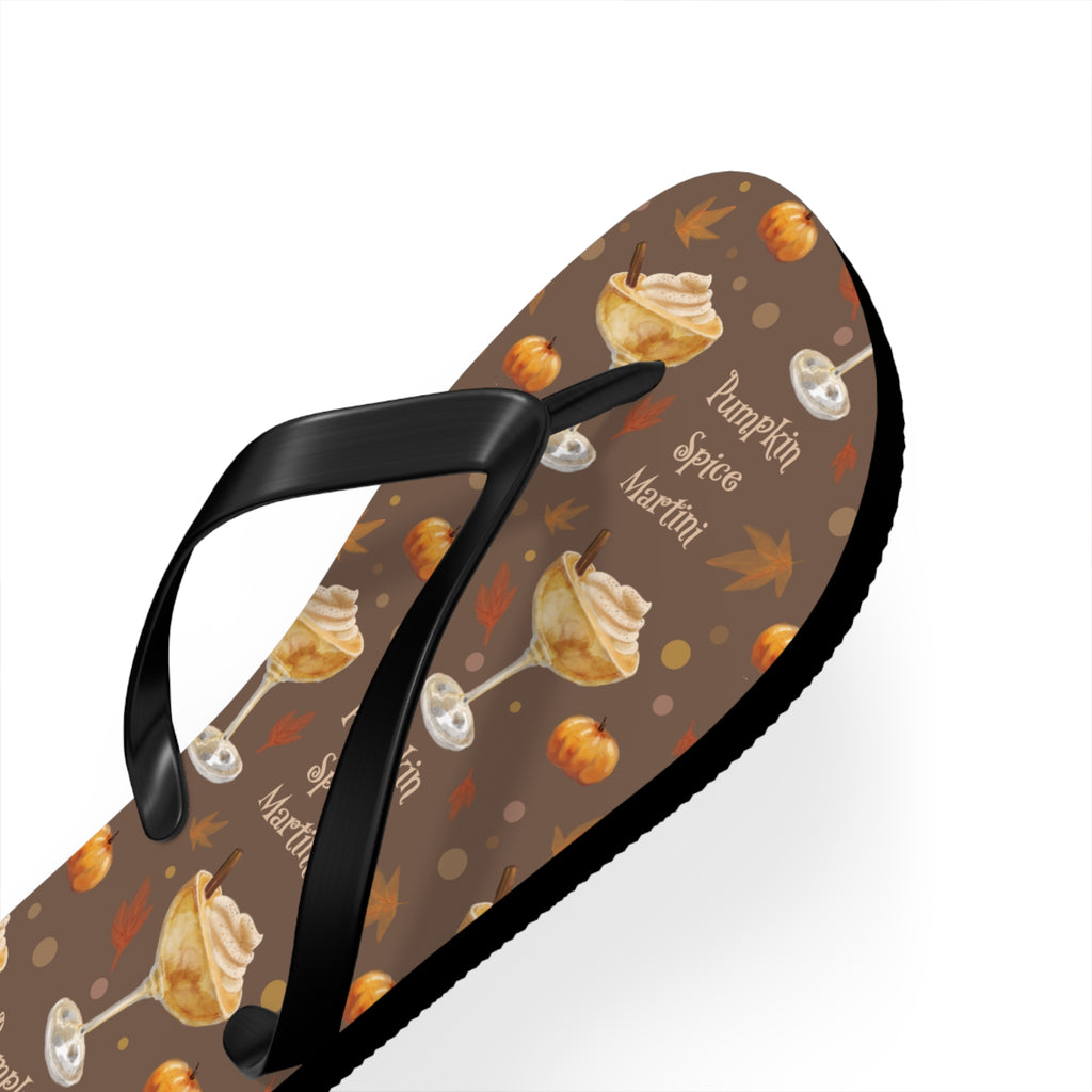 Pumpkin Spice Martini Flip Flops — Brown Pumpkin Collection Inspired Design