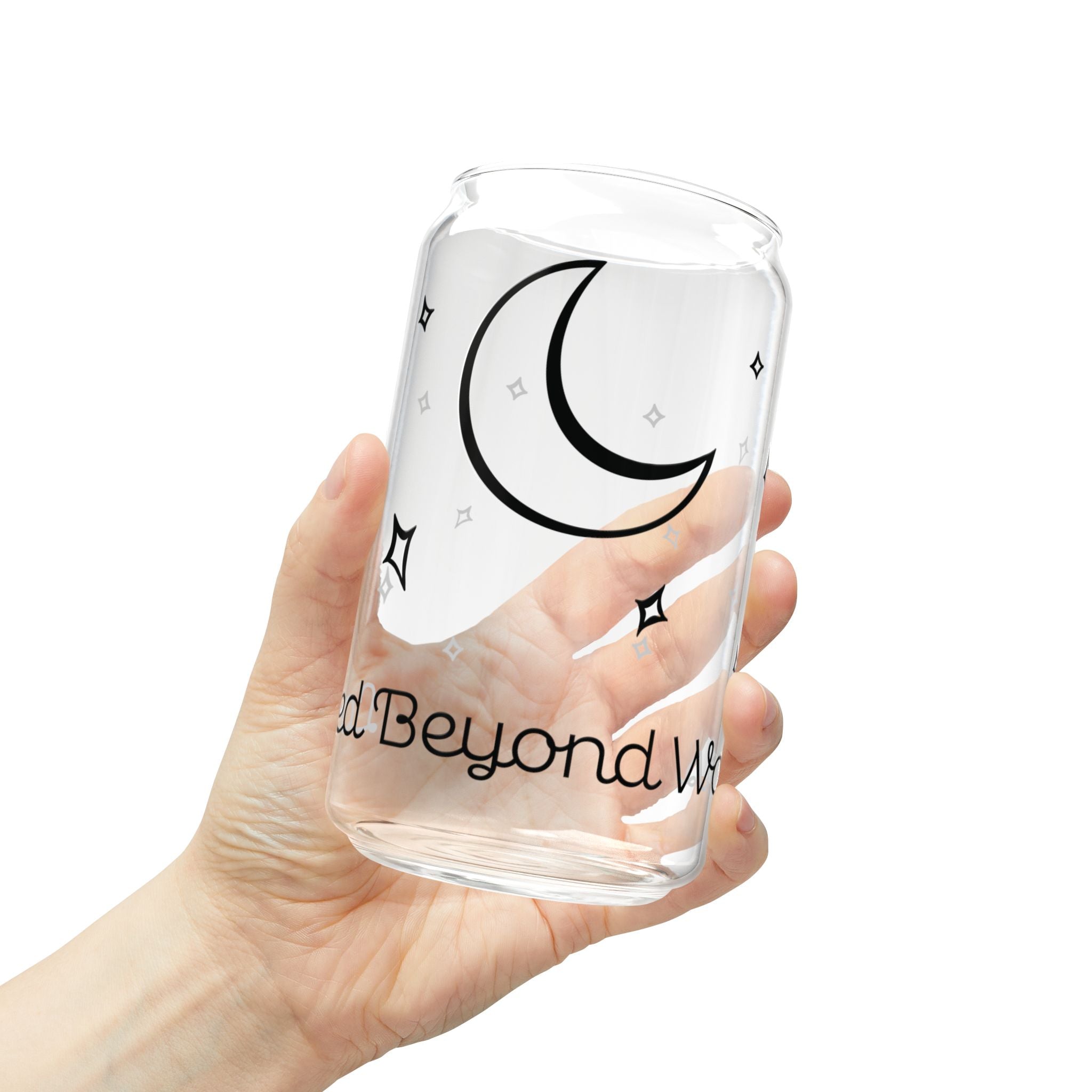 Moon & Stars 16oz Sipper Glass – Celestial Gift Cup | Loved Beyond Words Glass Can