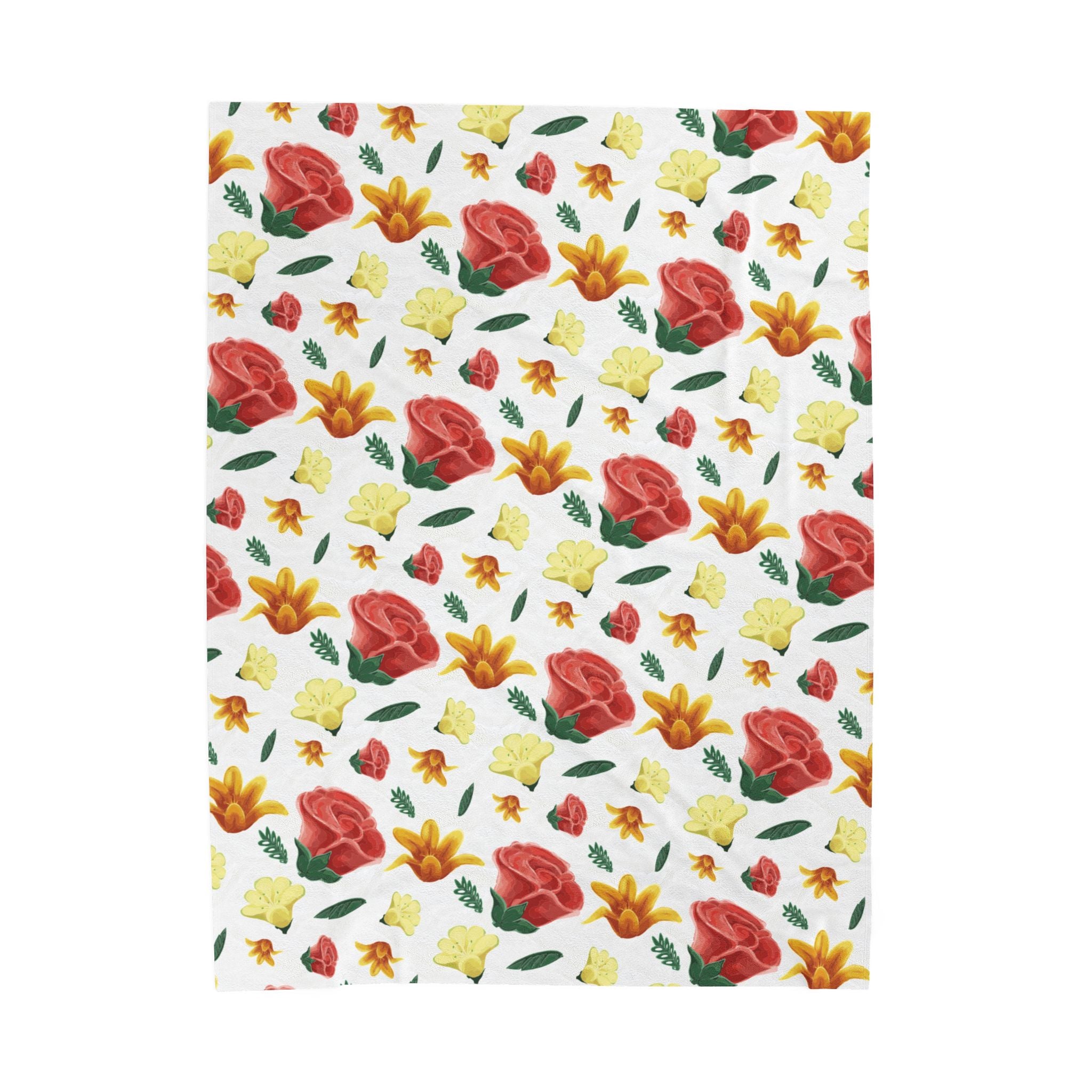 Mother’s Day Floral Plush Blanket – Cozy Throw Blanket Gift for Mom | Botanical Floral Design