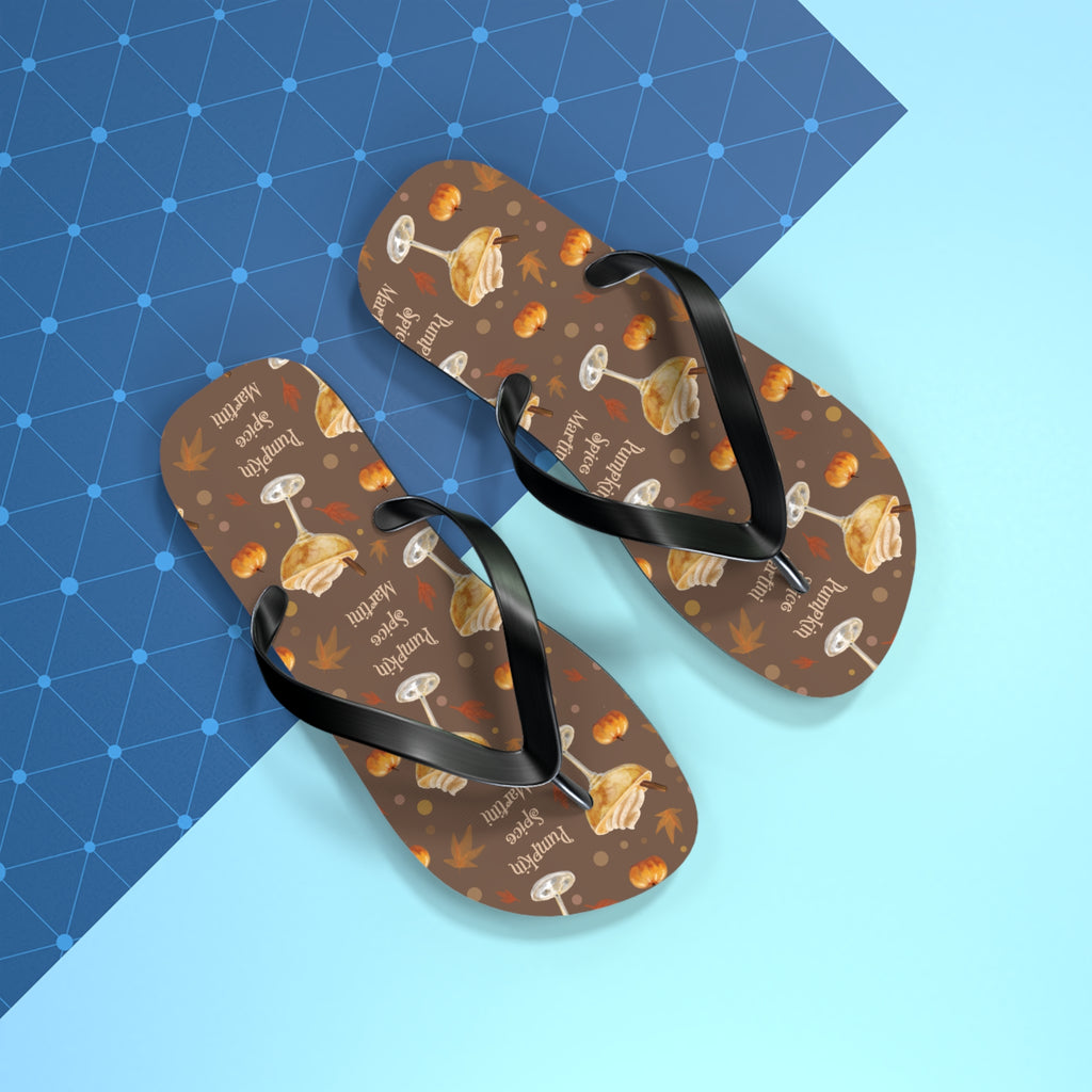 Pumpkin Spice Martini Flip Flops — Brown Pumpkin Collection Inspired Design