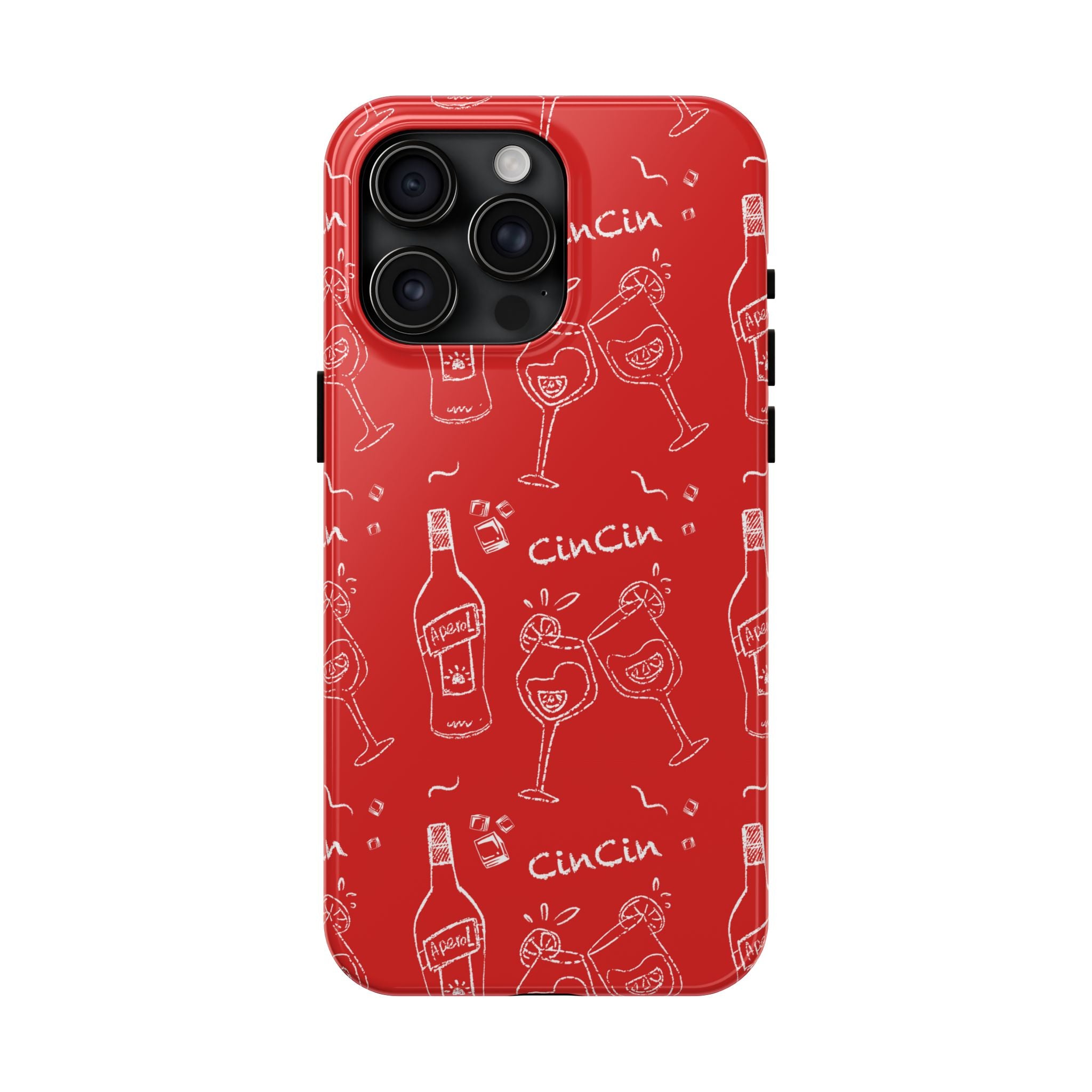 Cin Cin Spritz Tough Phone Case — Red Citrus Cocktail Pattern