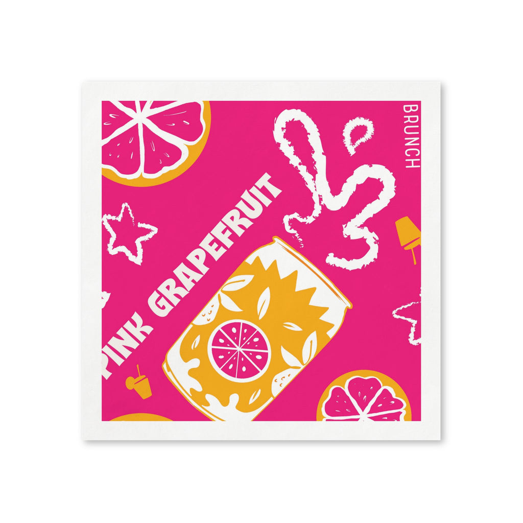 Pink Grapefruit Cocktail Napkins (Pack of 50) – Pink Citrus Paper Napkins, Brunch Party Decor, Beverage Napkins, Hostess Gift