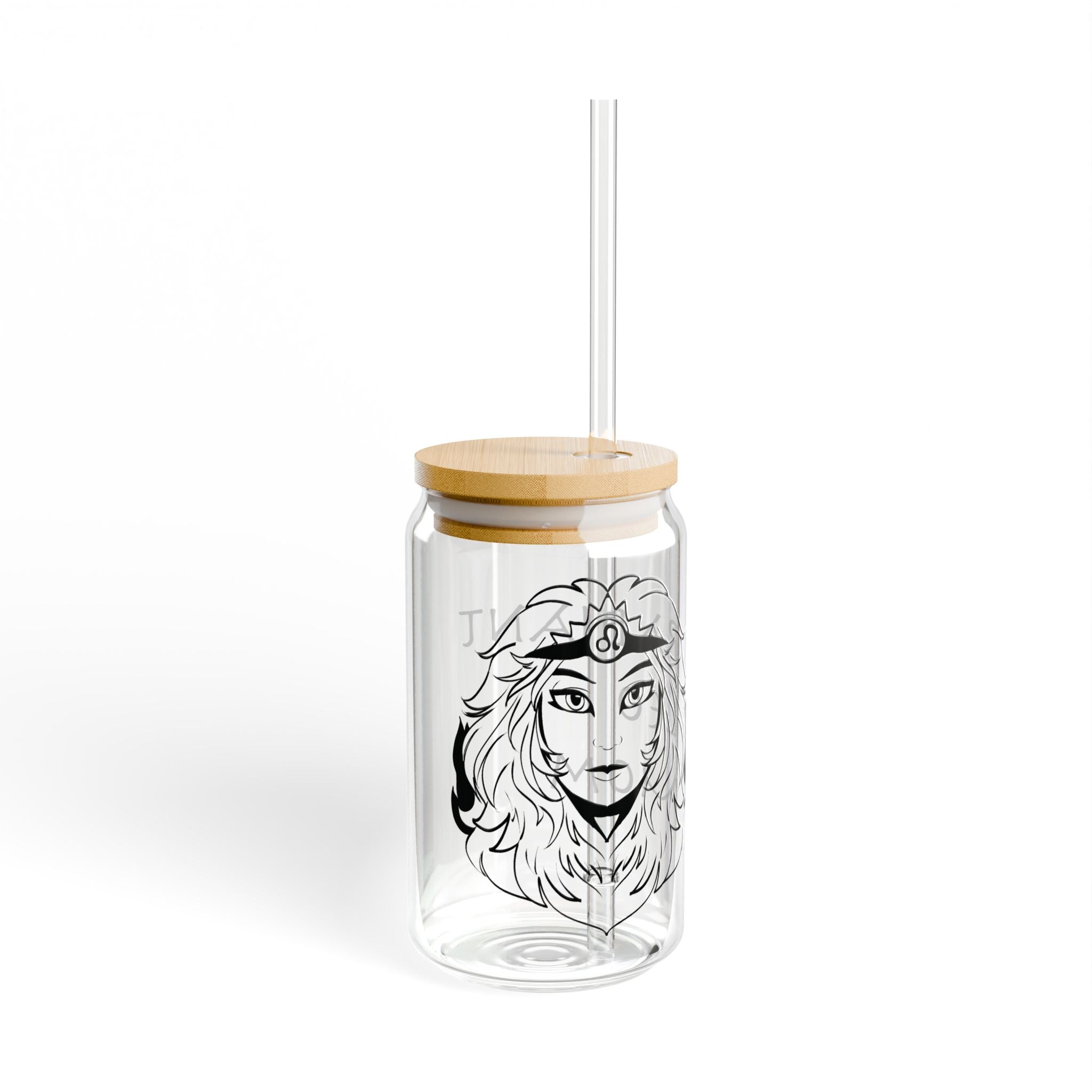 Leo Mom Gift – 16oz Zodiac Sipper Glass for Mom | Astrology Glass Cup