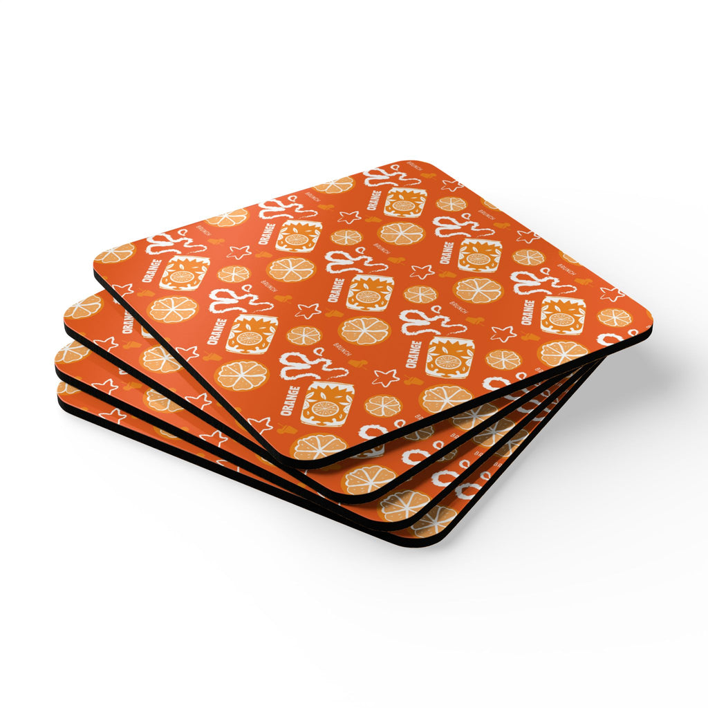 Orange Fruit Brunch Corkwood Coaster Set (4-Pack) – Orange Fruit Brunch Collection Inspired Design