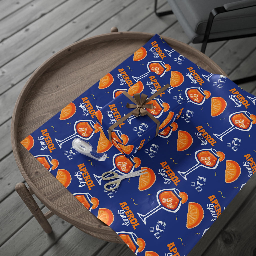 Aperol Spritz Peel Wrapping Paper Roll — Blue Spritz Collection Inspired Design