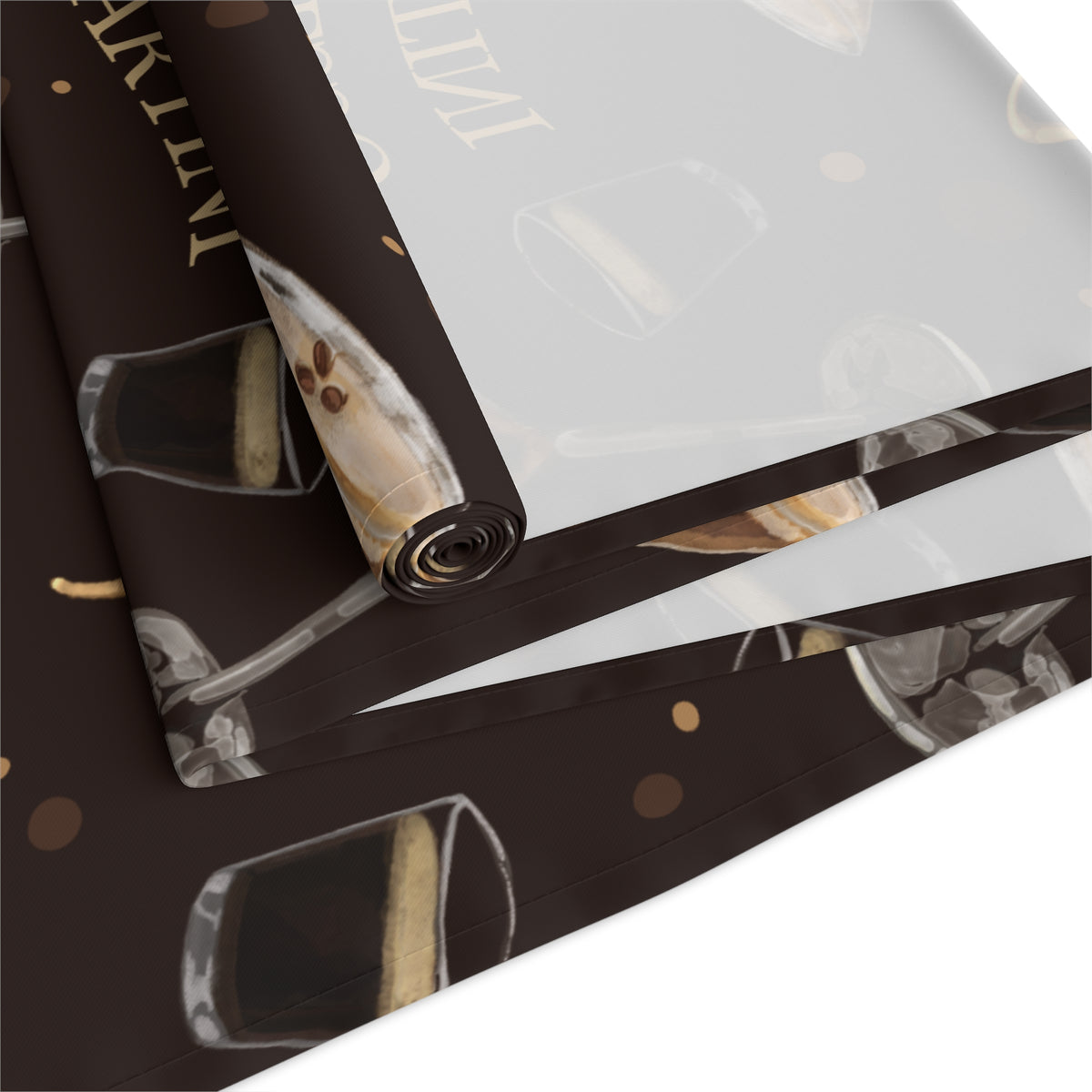 Espresso Martini Table Runner — Dark Brown Espresso Collection Inspired Design