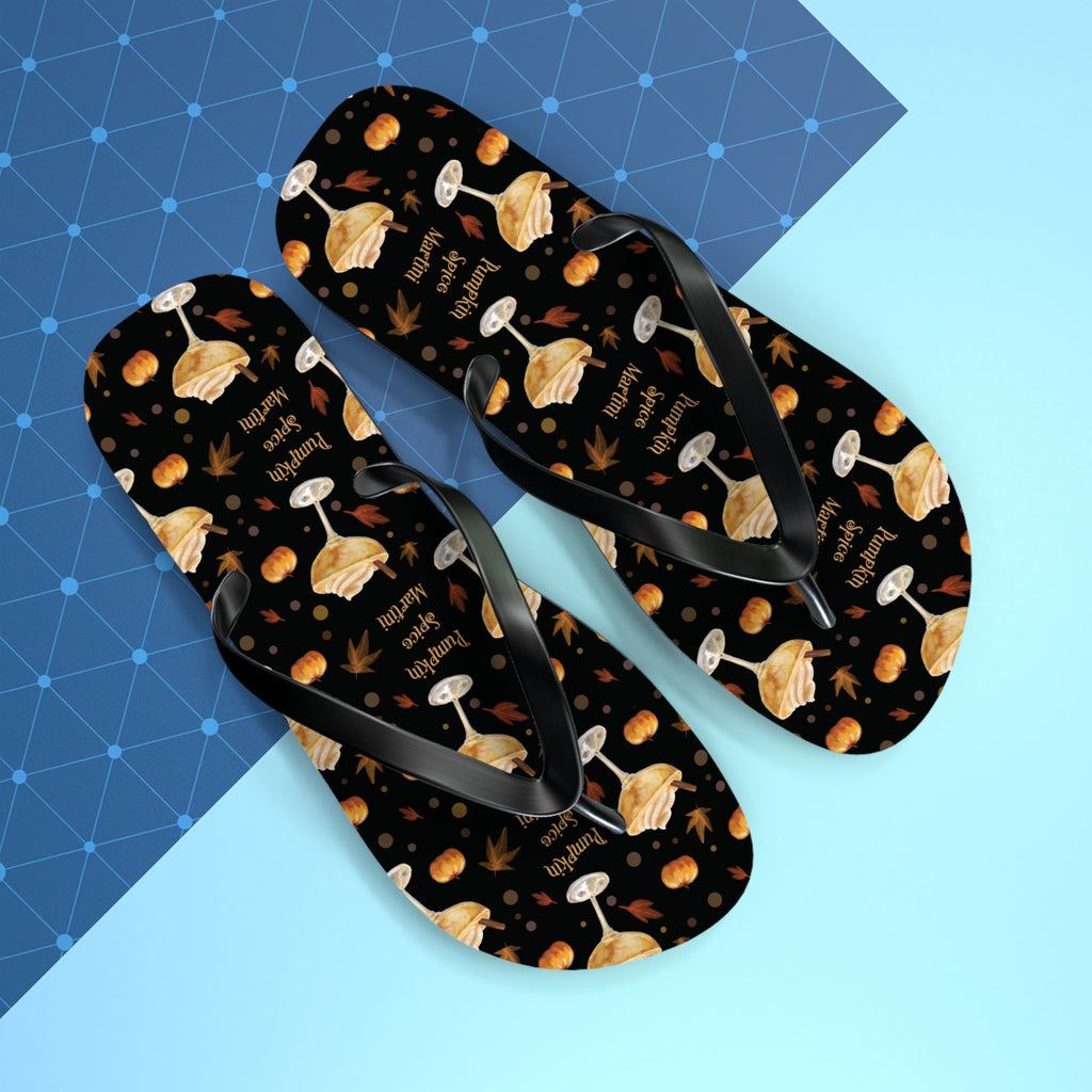 Pumpkin Spice Martini Flip Flops — Black Pumpkin Collection Inspired Design