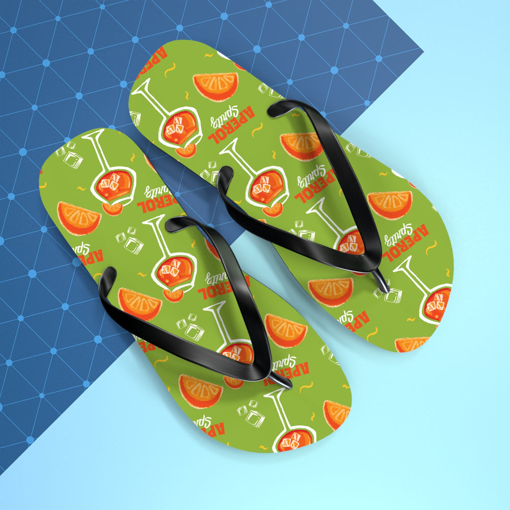 Aperol Spritz Flip Flops – Green Spritz Collection Inspired Design