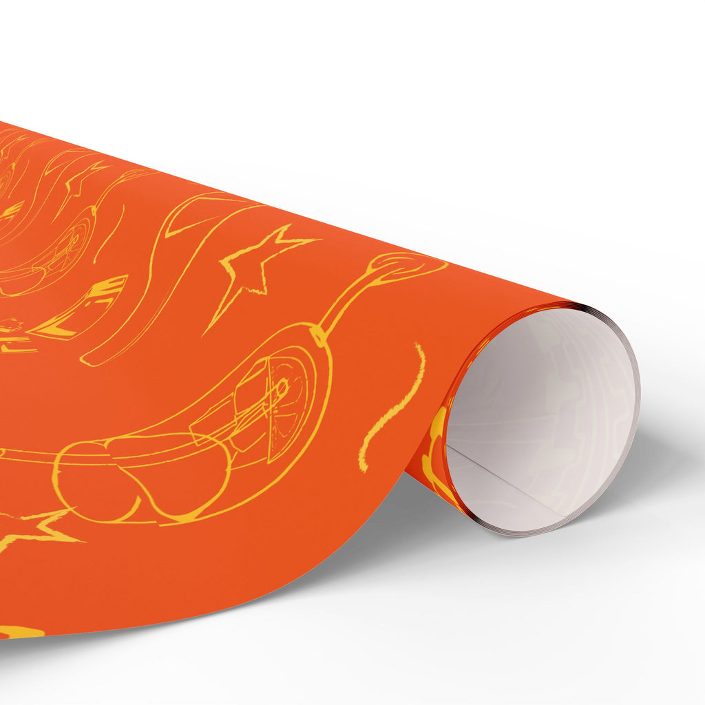 Aperol Brunch Peel Wrapping Paper Roll — Orange and Yellow Brunch Collection Inspired Design