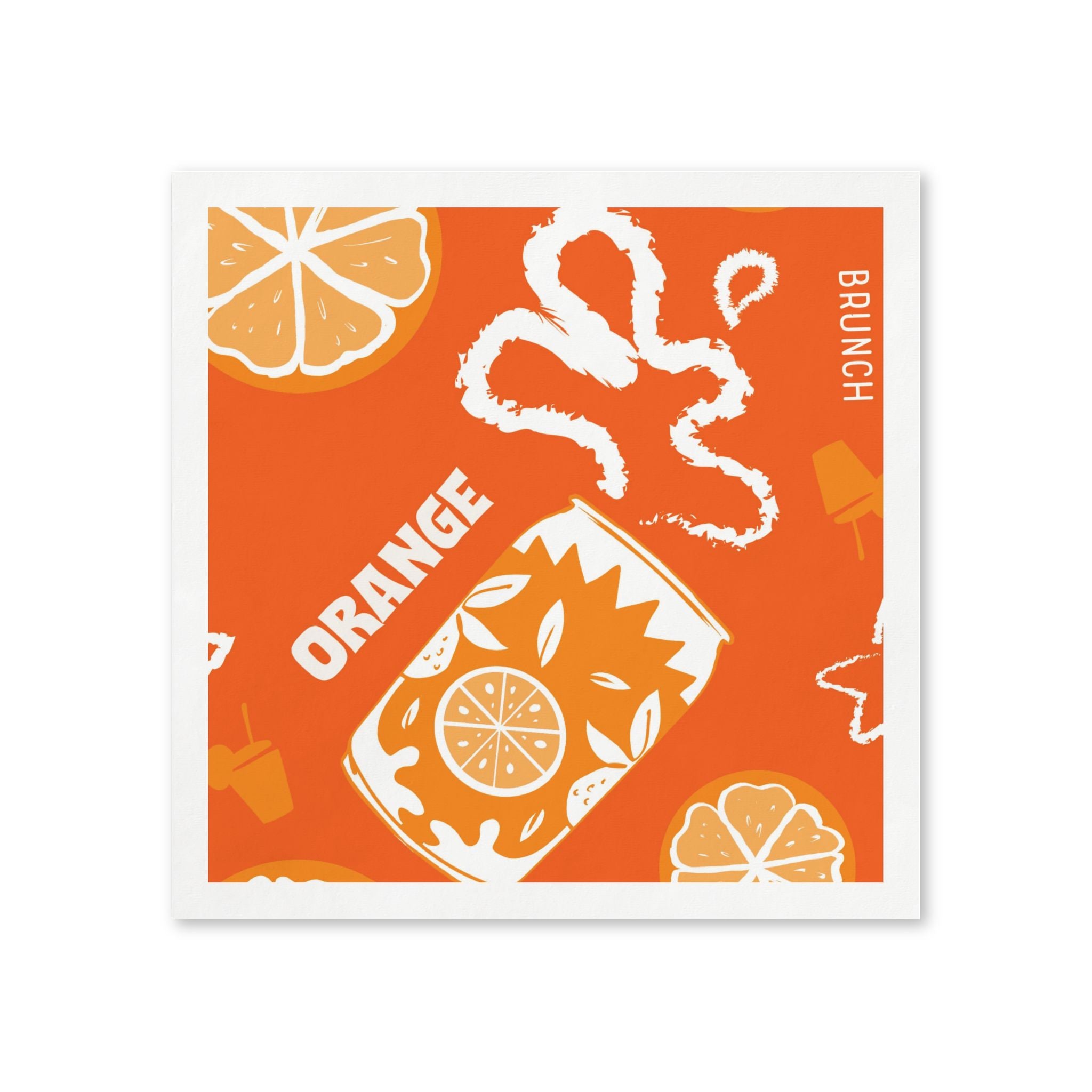 Orange Fruit Brunch Cocktail Napkins – Orange Aperol Napkins