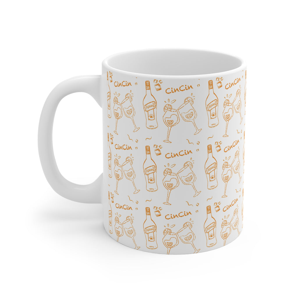 Cin Cin 11oz Coffee Mug — White Brunch Collection Inspired Design