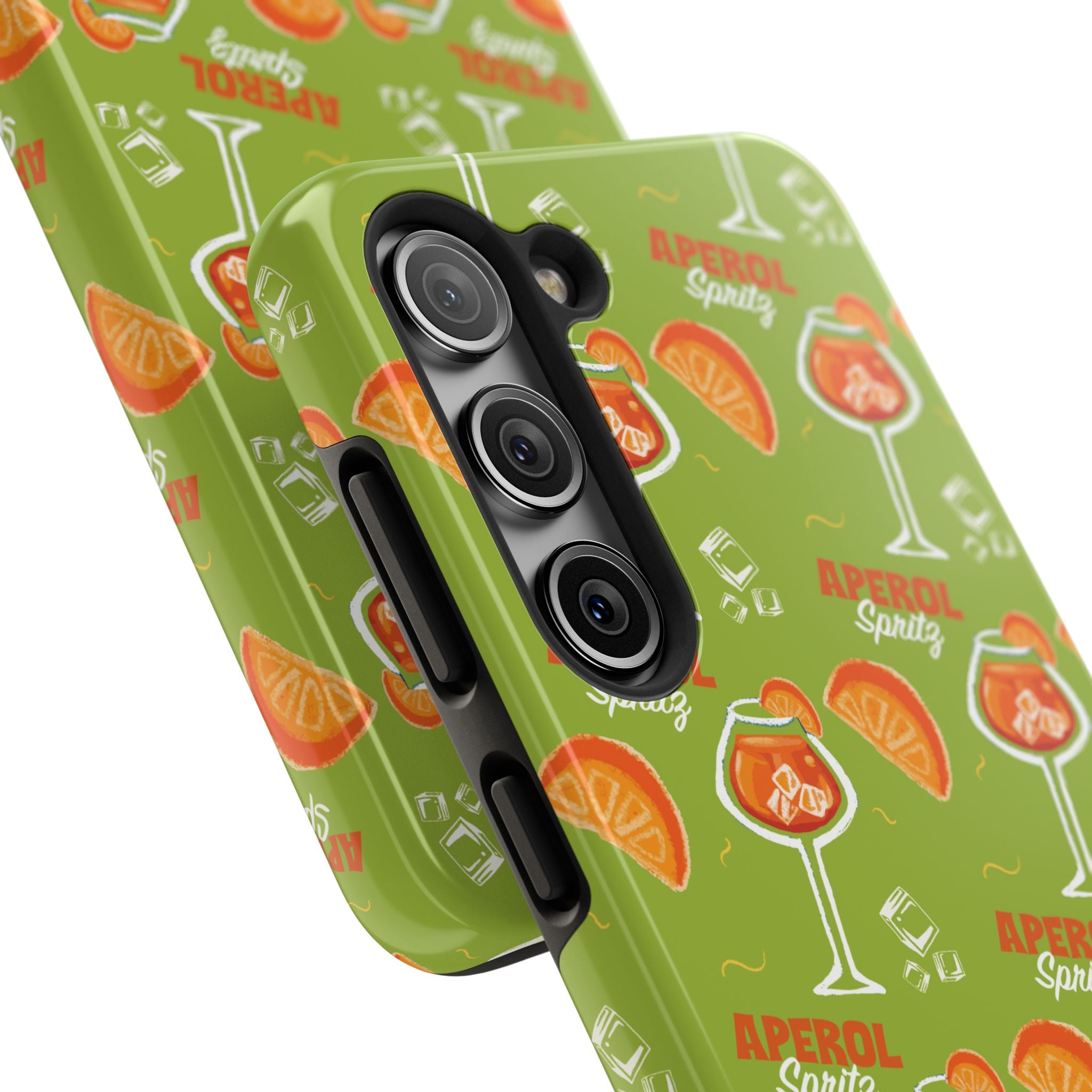 Aperol Spritz Pattern Tough Phone Case — Green Spritz Collection Inspired Design