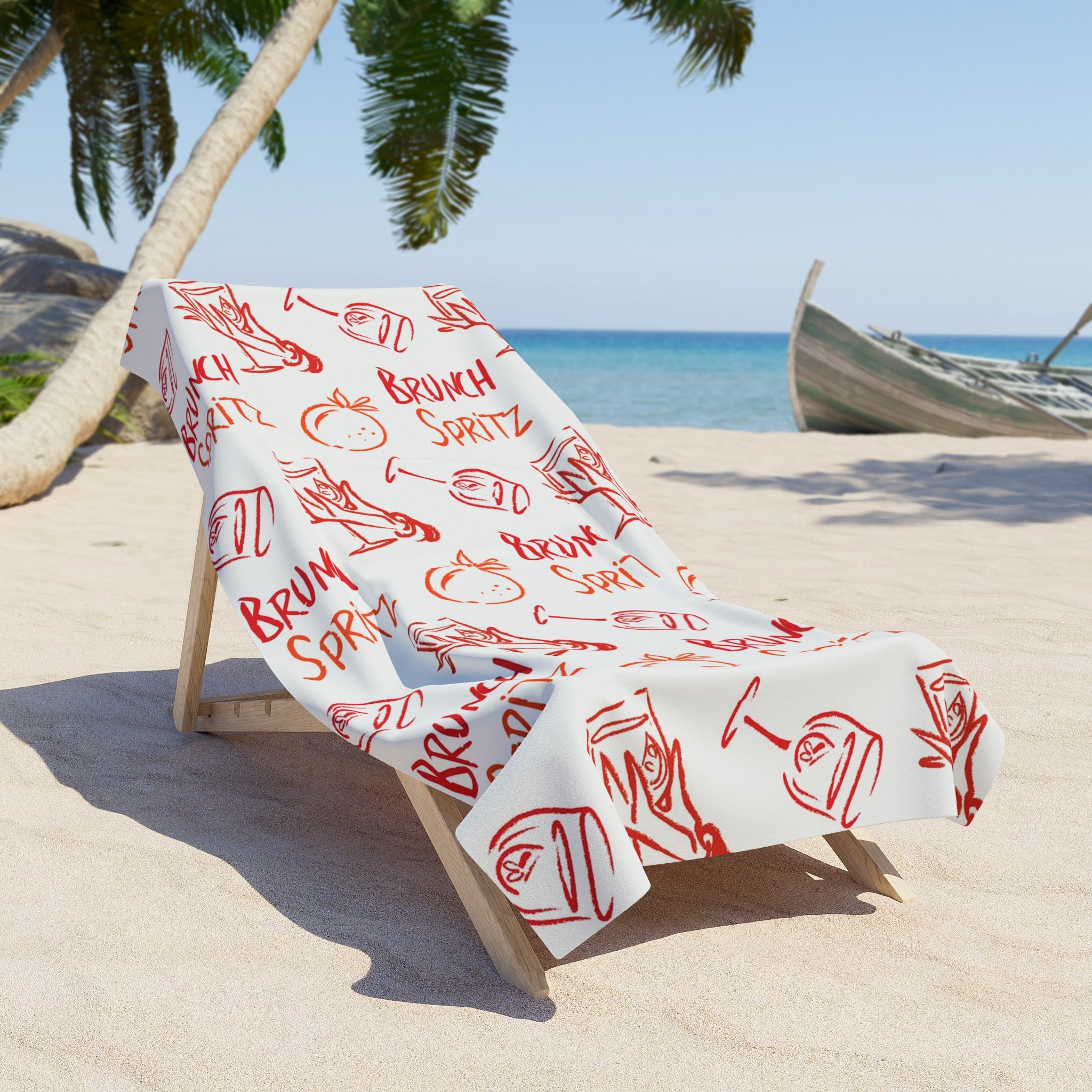 Brunch Spritz Beach Towel – Orange & Red Aperol Inspired Design