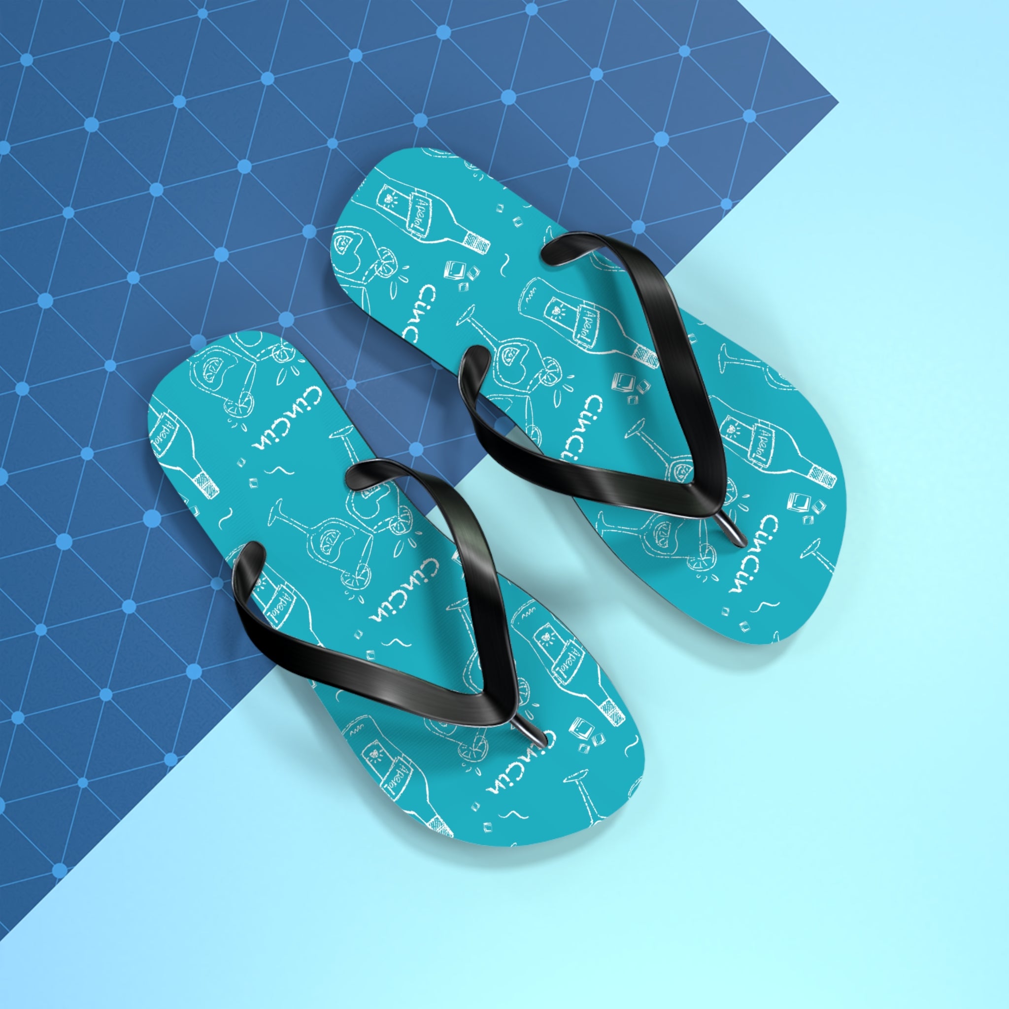 CinCin Turquoise Flip Flops – Turquoise Cin Cin Brunch Collection Inspired Design