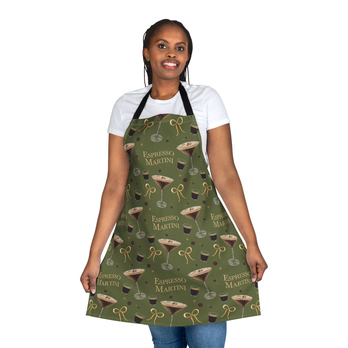 Espresso Martini Apron — Olive Green Espresso Collection Inspired Design