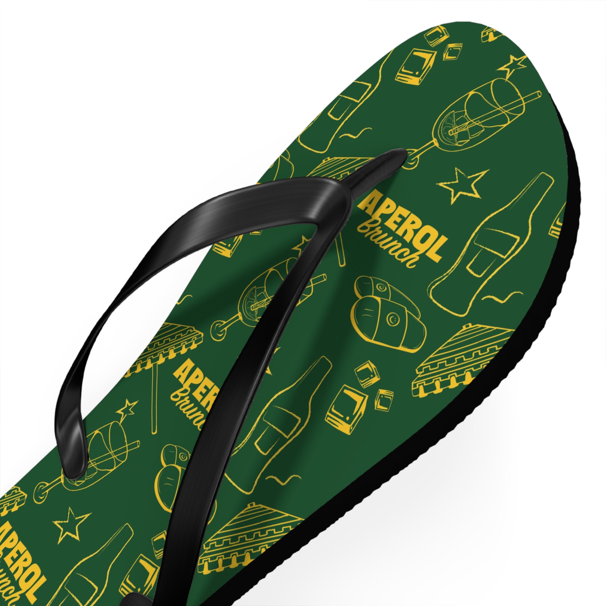 Aperol Spritz Flip Flops — Green Brunch Aperol Inspired Design