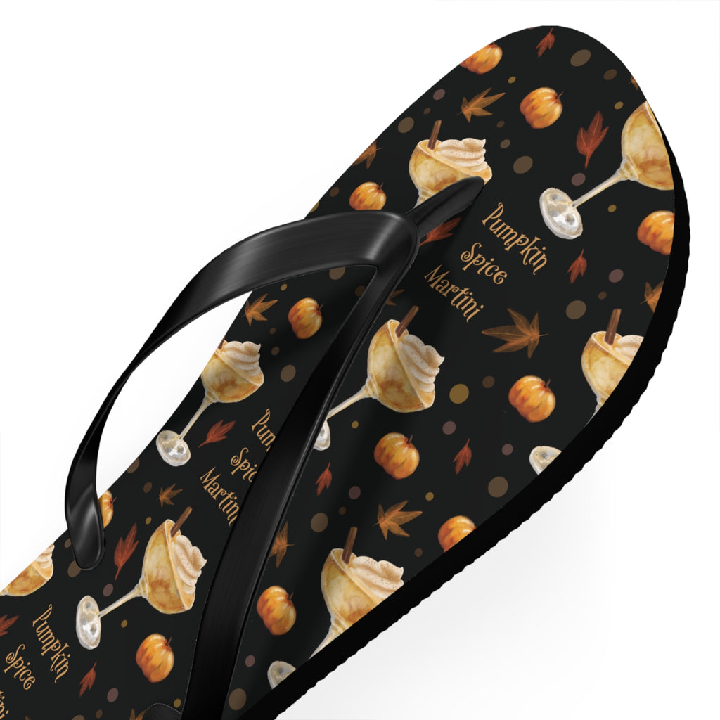 Pumpkin Spice Martini Flip Flops — Black Pumpkin Collection Inspired Design