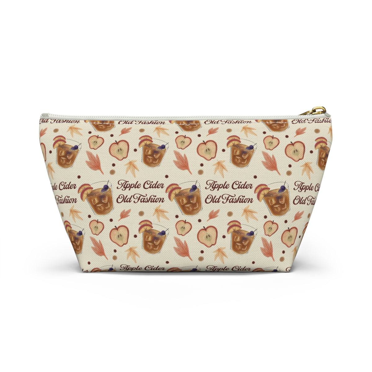 Apple Cider Old Fashioned Accessory Pouch  — Beige Apple Cider Collection Inspired Design