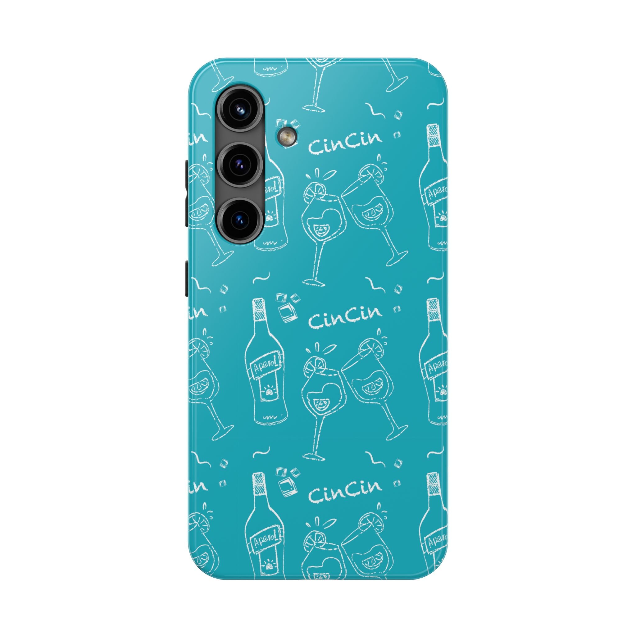 Cin Cin Spritz Tough Phone Case — Turquoise Citrus Cocktail Pattern