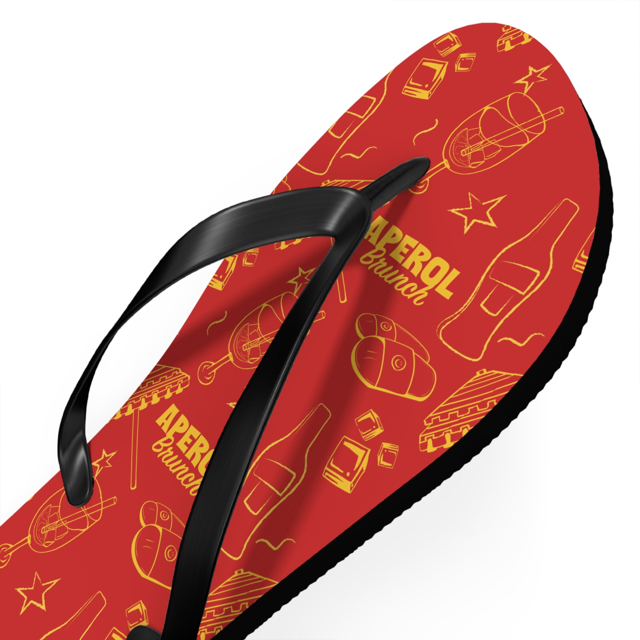 Aperol Brunch Flip Flops – Red Brunch Inspired Design