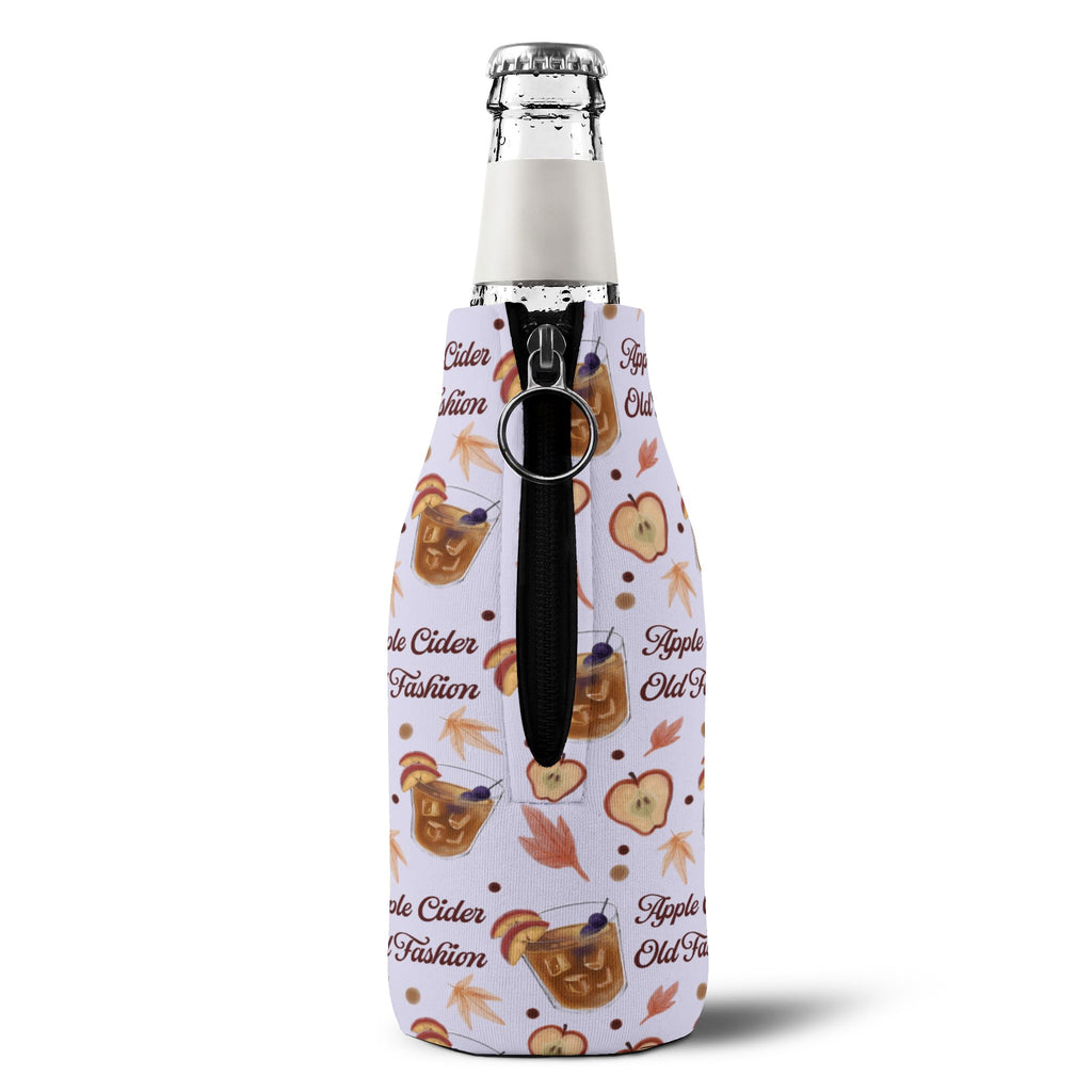 Apple Cider Old Fashioned Zip-Up Bottle Cooler Sleeve — Light Violet Apple Cider Collection Inspired Design