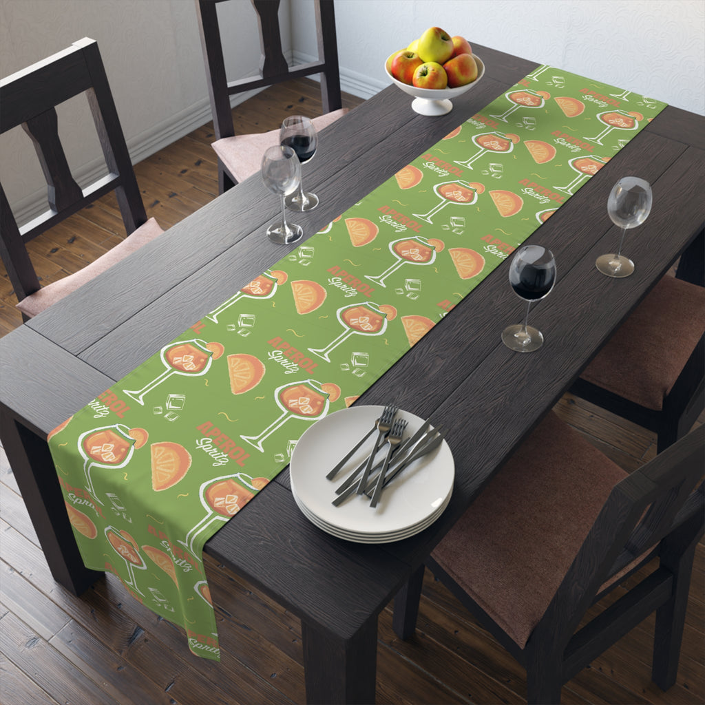 Aperol Spritz Table Runner – Green Cocktail Party Decor