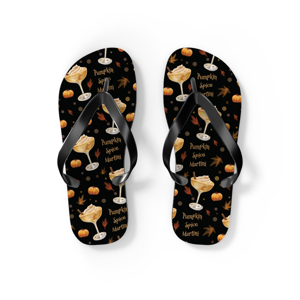 Pumpkin Spice Martini Flip Flops — Black Pumpkin Collection Inspired Design