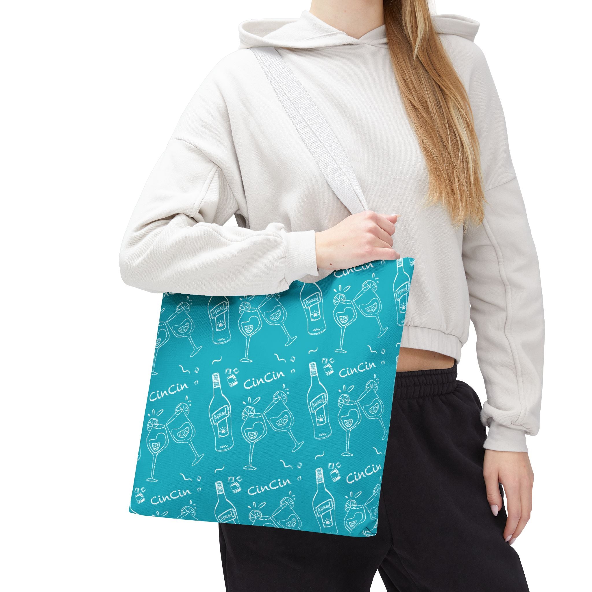 Cin Cin Tote Bag — Turquoise Cin Cin Brunch Collection Inspired Design