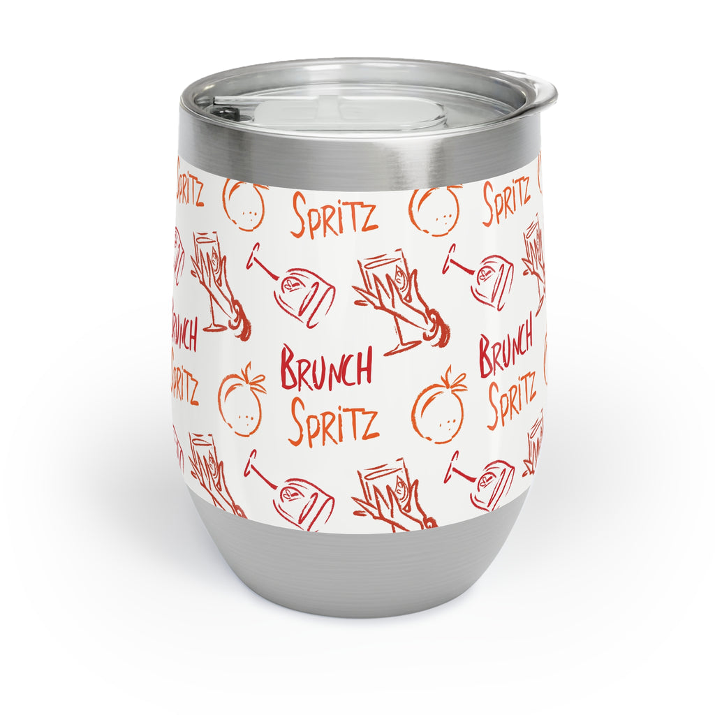 Brunch Spritz Wine Tumbler — Red & Orange Aperol Inspired Design