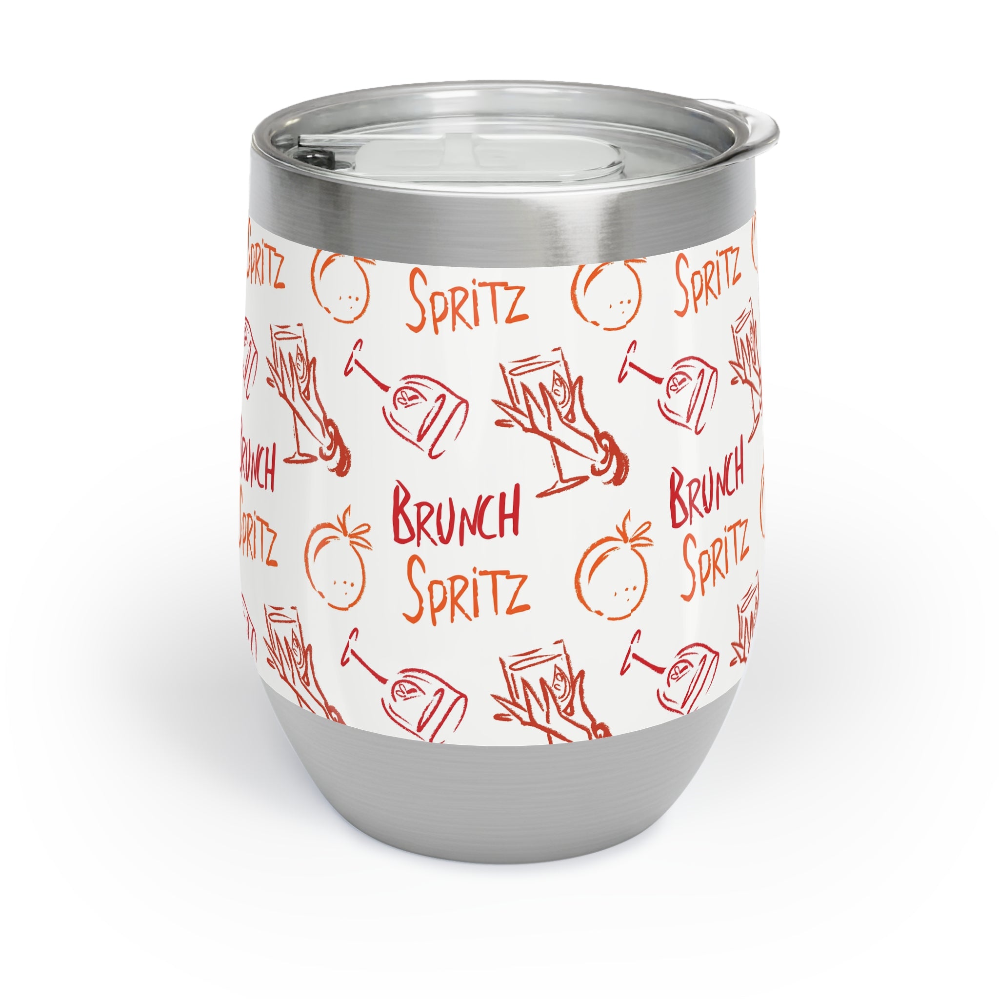 Brunch Spritz Wine Tumbler — Red & Orange Aperol Inspired Design